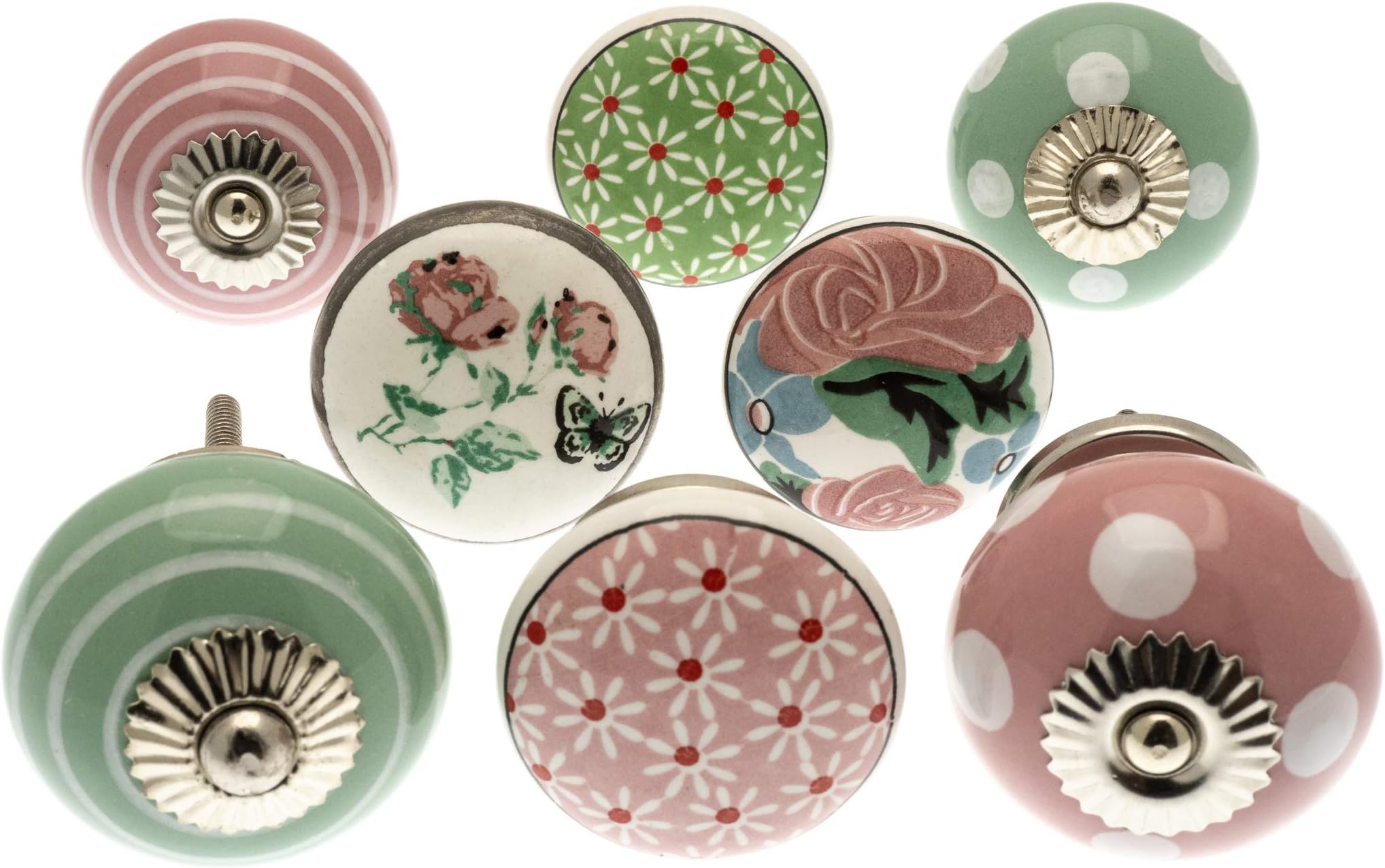 knoa Set of 8 Drawer Knobs Cupboard Knobs Pulls Antique Vintage Style Design