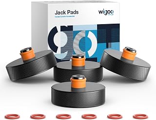 Wigoo Tesla Jack Pads for Model Y /3/S/X Accessories [ Battery Protection, Heavy Duty Rubber] Lift Jack Pucks, 4 Packs Black