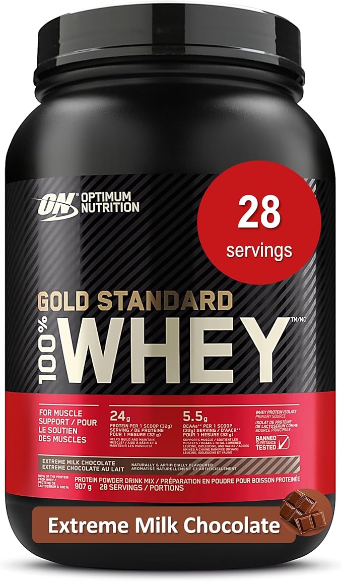 Optimum Nutrition Gold Standard 100% Whey Protein Powder is a popular dietary supplement designed to support muscle recovery and growth. This product is renowned for its high-quality protein blend, which primarily consists of whey protein isolate, the purest form of whey protein available. Each serving typically delivers around 24 grams of protein, essential amino acids, and BCAAs (branched-chain amino acids) that are crucial for muscle recovery after workouts. The Strawberry flavor offers a tasty and convenient way to incorporate protein into your diet, with the formulation being easily mixable in water, milk, or your favorite beverage.