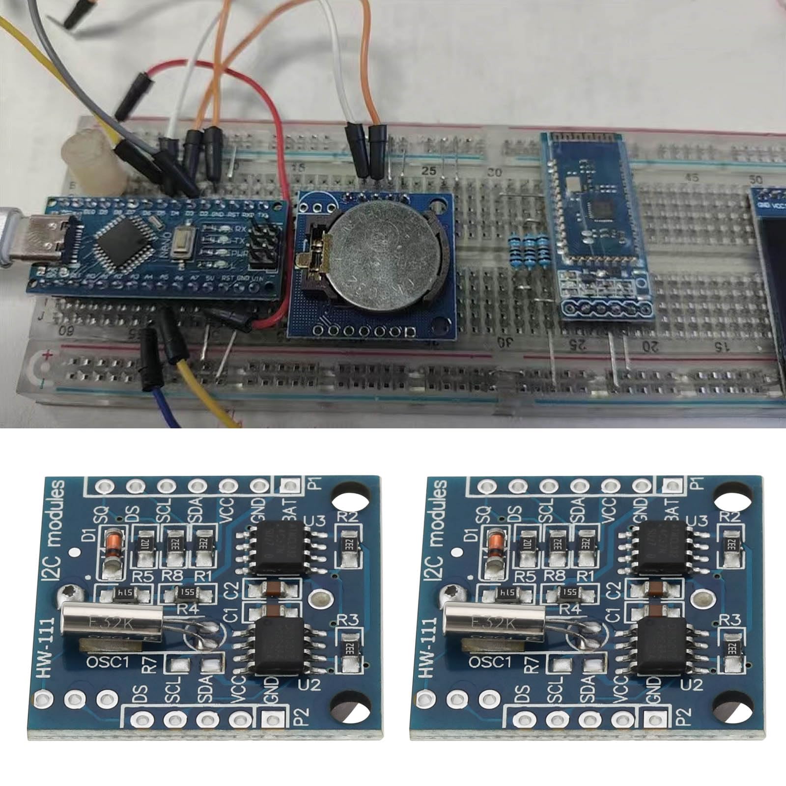 4Pcs DS1307 RTC Módulo Reloj en Tiempo Real I2C Chip Reloj Tiempo Real 28x27x9mm DS1307 RTC Chip Tiny RTC I2C Módulo Compatible con Raspberry Pi ESP Y Muchos Más Sin Batería
