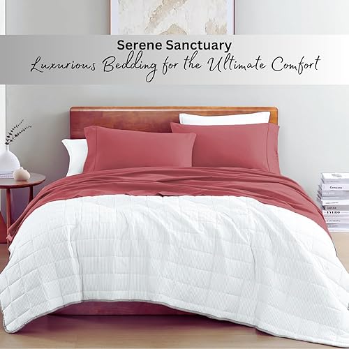 Miniatura 8 de LANE LINEN - Juego de sábanas tamaño individual 100% algodón orgánico percal de fibras largas, 3 piezas, suave, transpirable, para colchones de