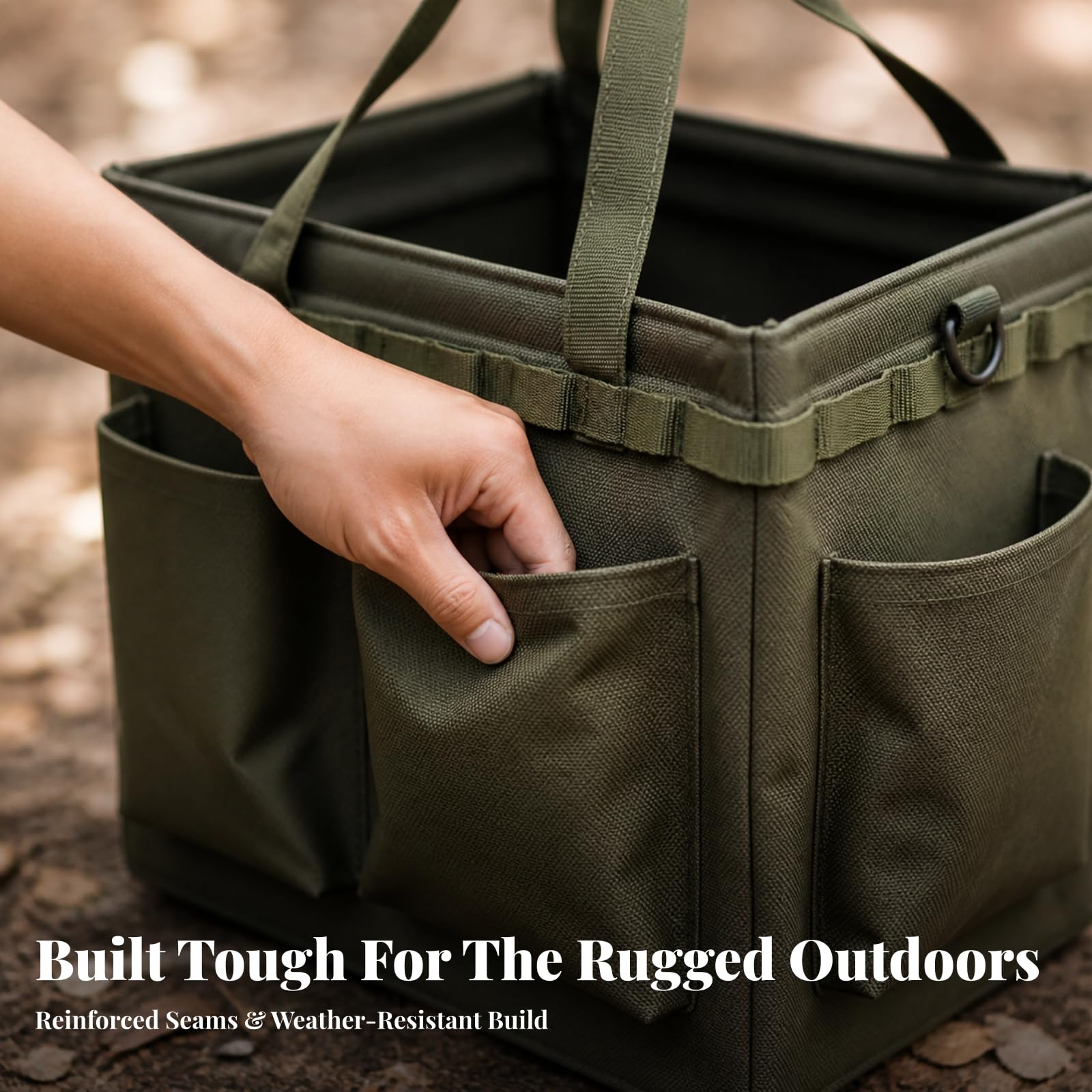 Amagogo Bolsa Unsilios Cocina Portátil | Ligero, Bolsa Herramientas para Barbacoa, Multiusos, Caja Almacenamiento con Divisores, Picnic, Campistas, Verde,