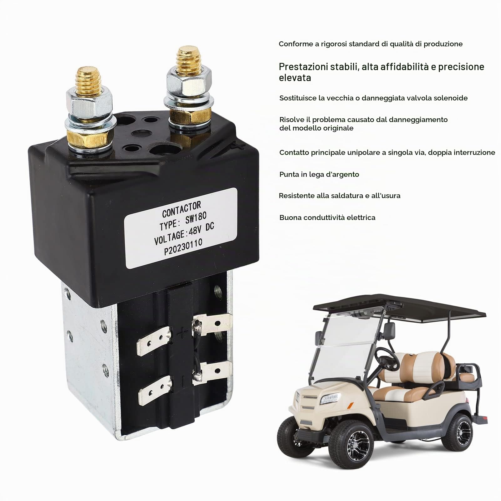 Topiky Solenoide Contattore 48V 200Amp, Solenoide Contattore Principale Universale SW180 per Carrello Elevatore, Carrello Da, Impieghi Gravosi, Controllo Elettrico