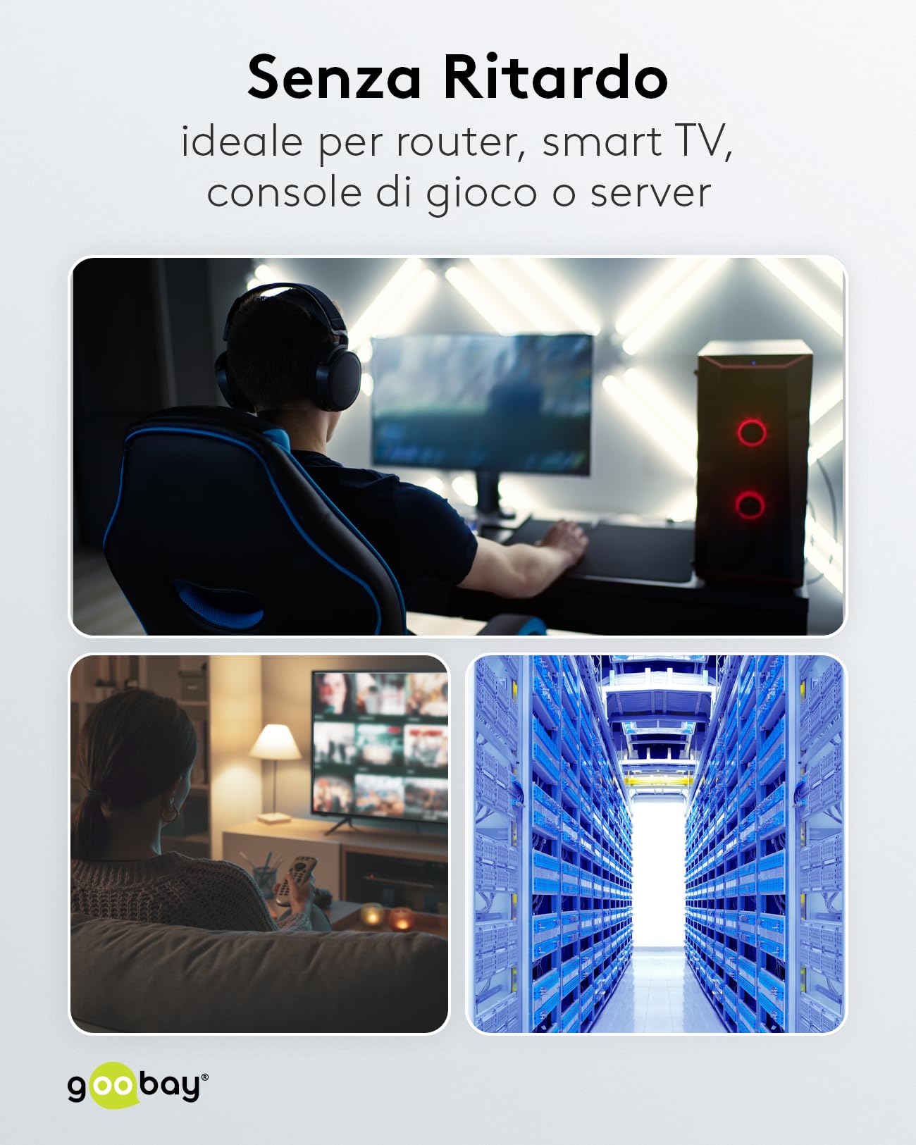 Goobay 92754 Cavo CAT 6 Cavo di rete Lan per Gigabit Ethernet S-FTP Cavo patch a doppia schermatura con connettore RJ45, 30 m, nero - Vista 7