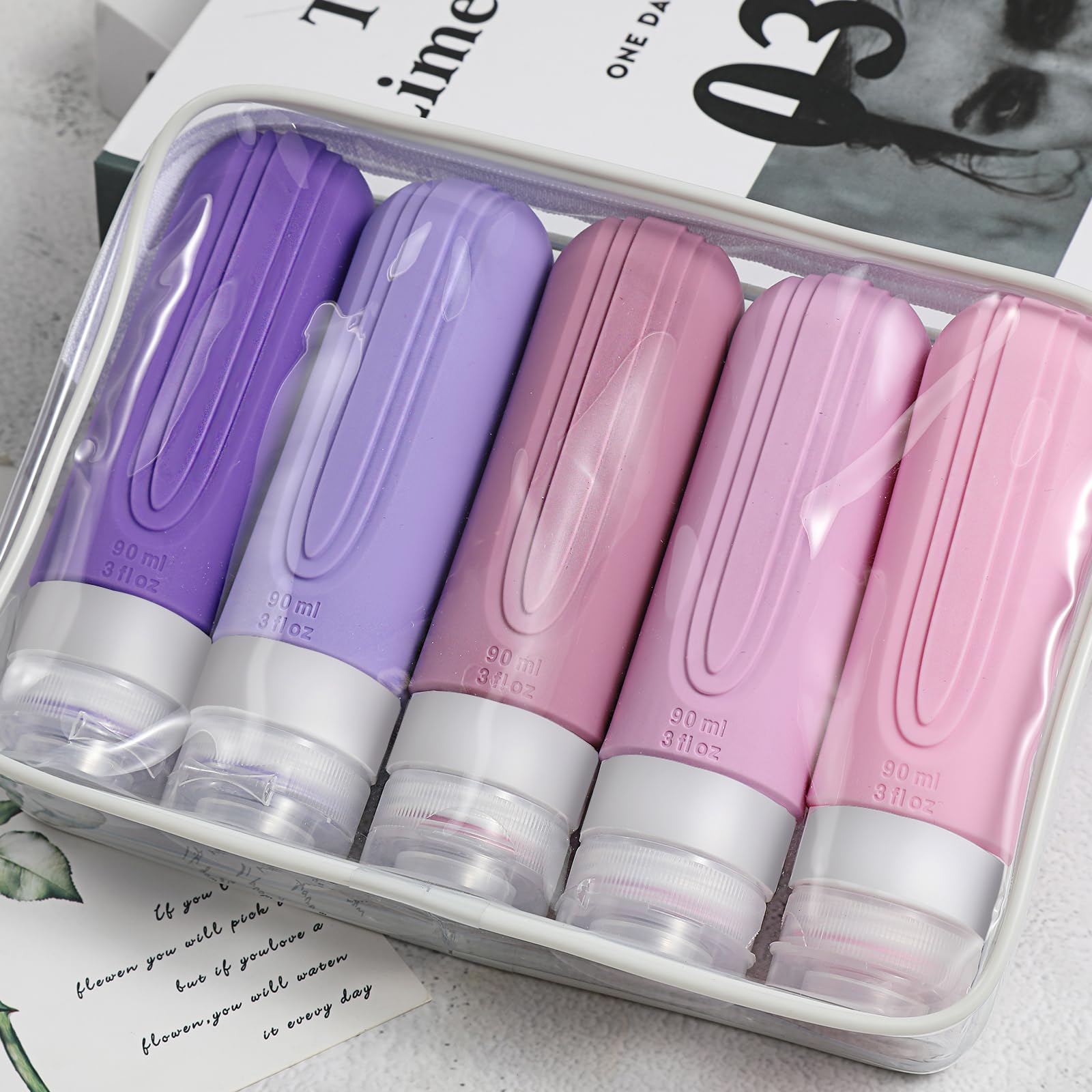 Mrsdry Reiseflaschen-Set (4x85 Ml) – Auslaufsicher, TSA-geeignet & BPA-frei Für Shampoo, Duschgel & Mehr – Mit Kulturbeutel