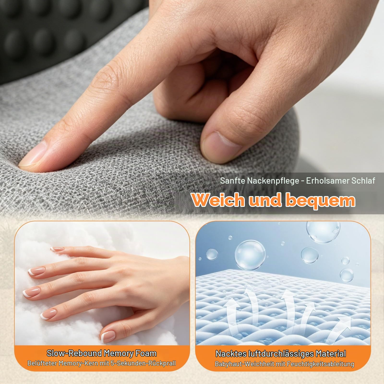 Nackenmassagegerät Elektrisch mit Wärme,3-in-1 Entspannungskissen für Nacken mit Wärme/Vibration/Lendenwirbelstütz, kabelloses Nacken traktionsgerät zur Linderung von Nackenschmerzen