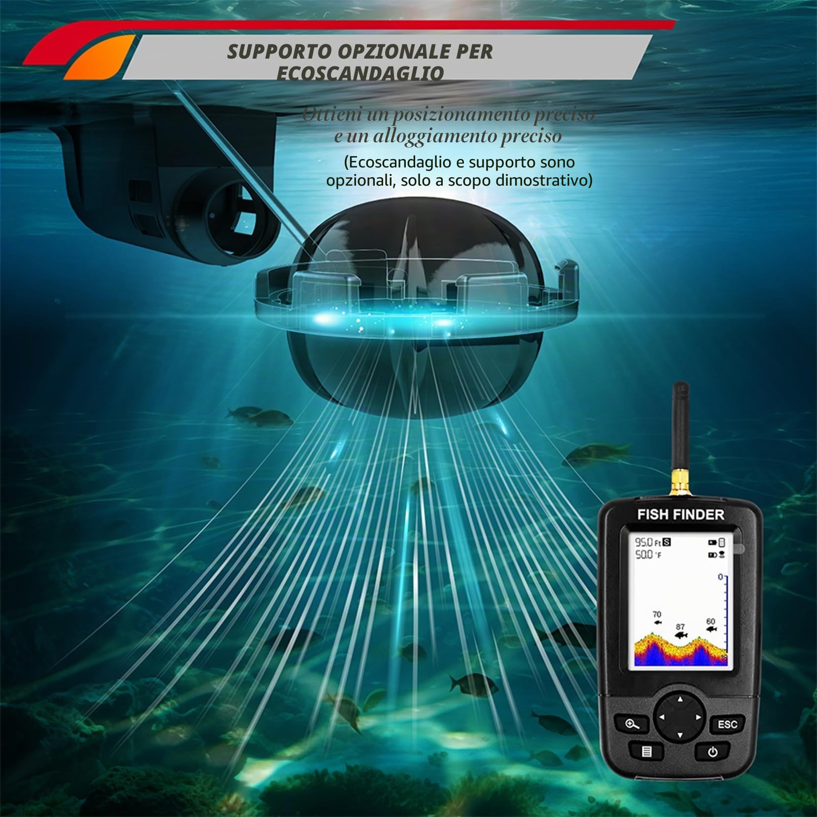 RC Barche GPS Lures 800m Distanza GPS Posizione Auto da Crociera Telecomando con Doppi Motori Senza Fili 20000mAh 3kg (Fish Finder Edition)