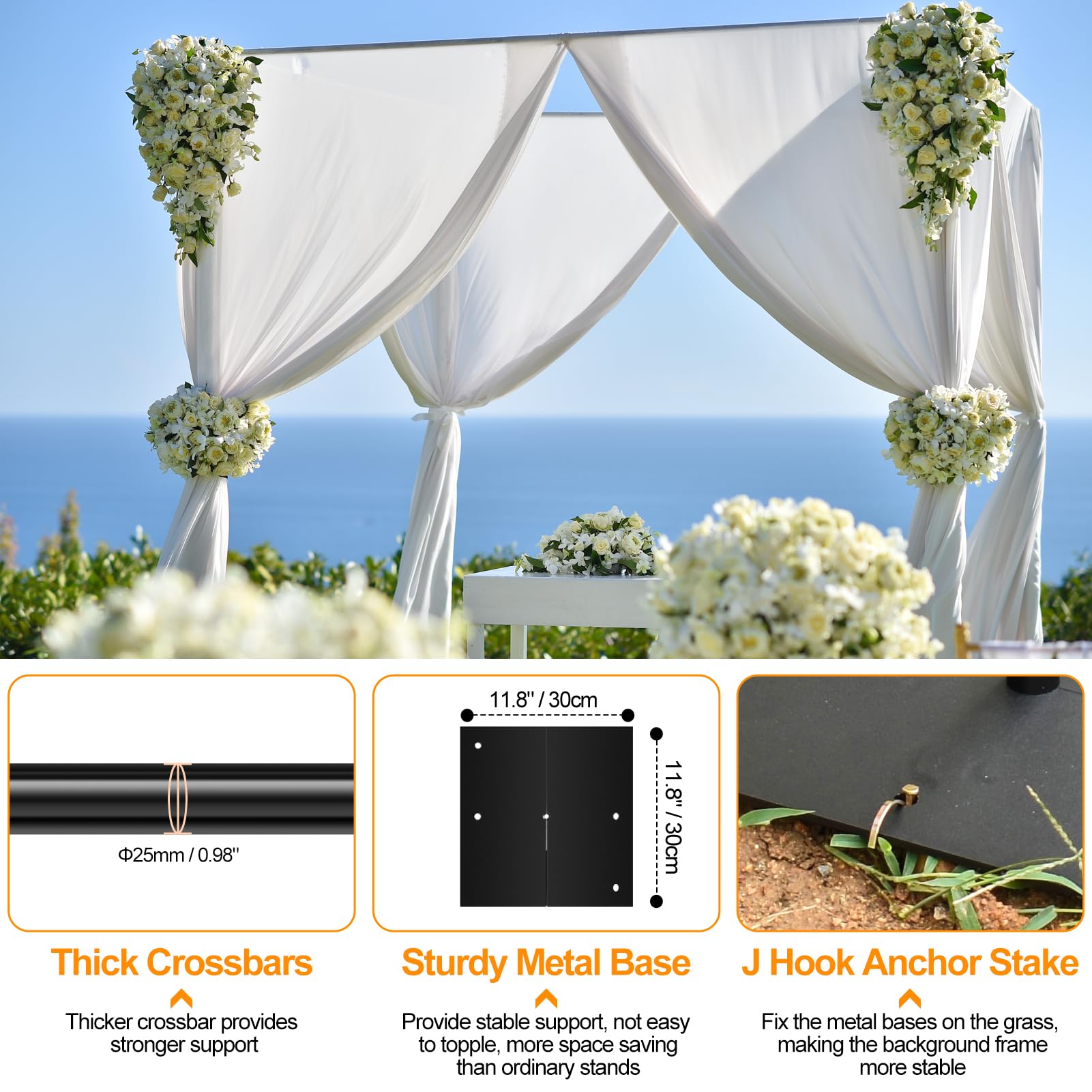 T-shape Portable Backdrop Support Stand Kit Adjustable Photo Background Stand Studio Photography I.965496939