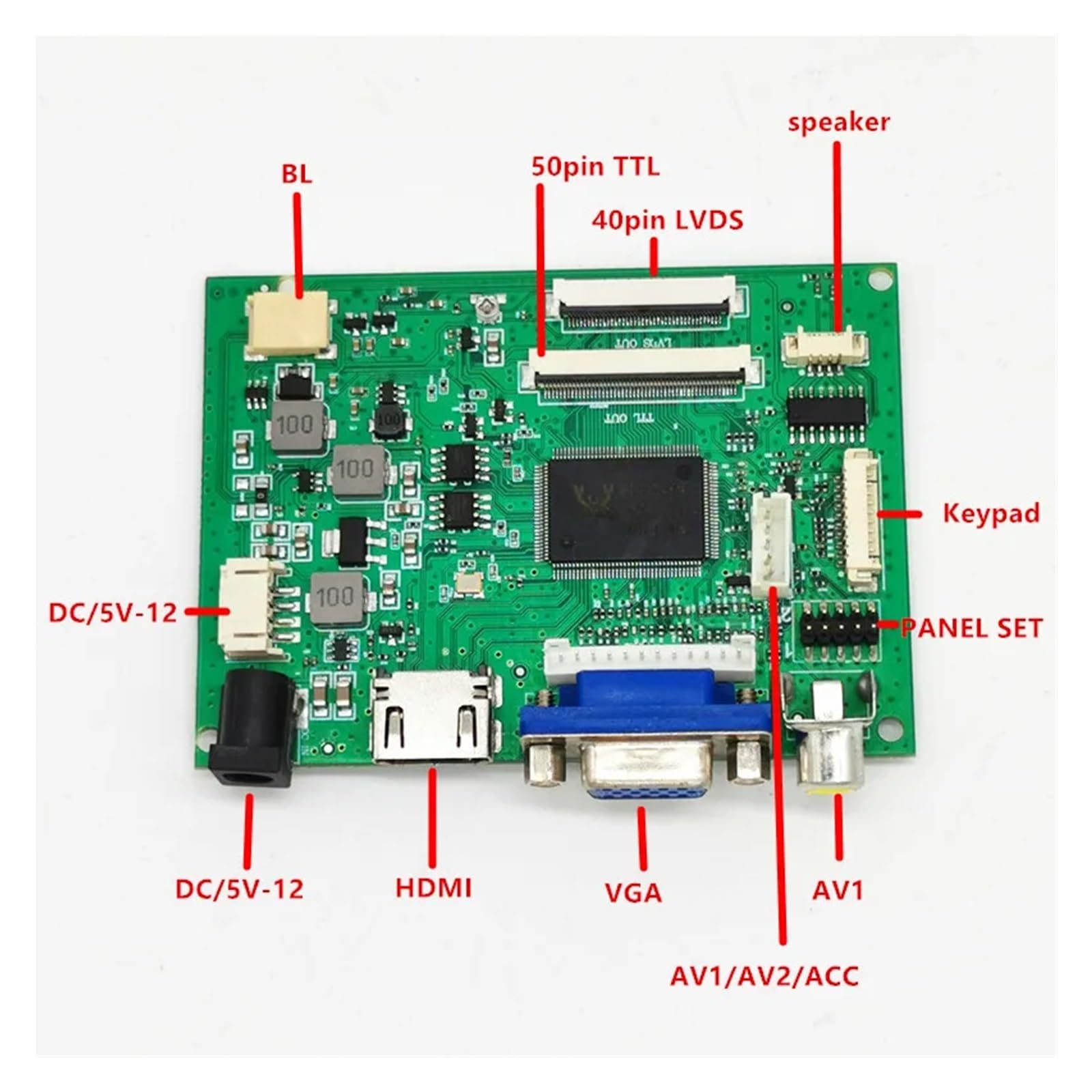 40PIN 50PIN Scheda Di Driver LCD Universale Programma Scheda Di Controllo Gratuita Scheda Di Controllo Gratuita For Pannello LCD Da 6,5 ​​"7" 8 "9" 10.1 "Accessori For Laptop(Driver board)