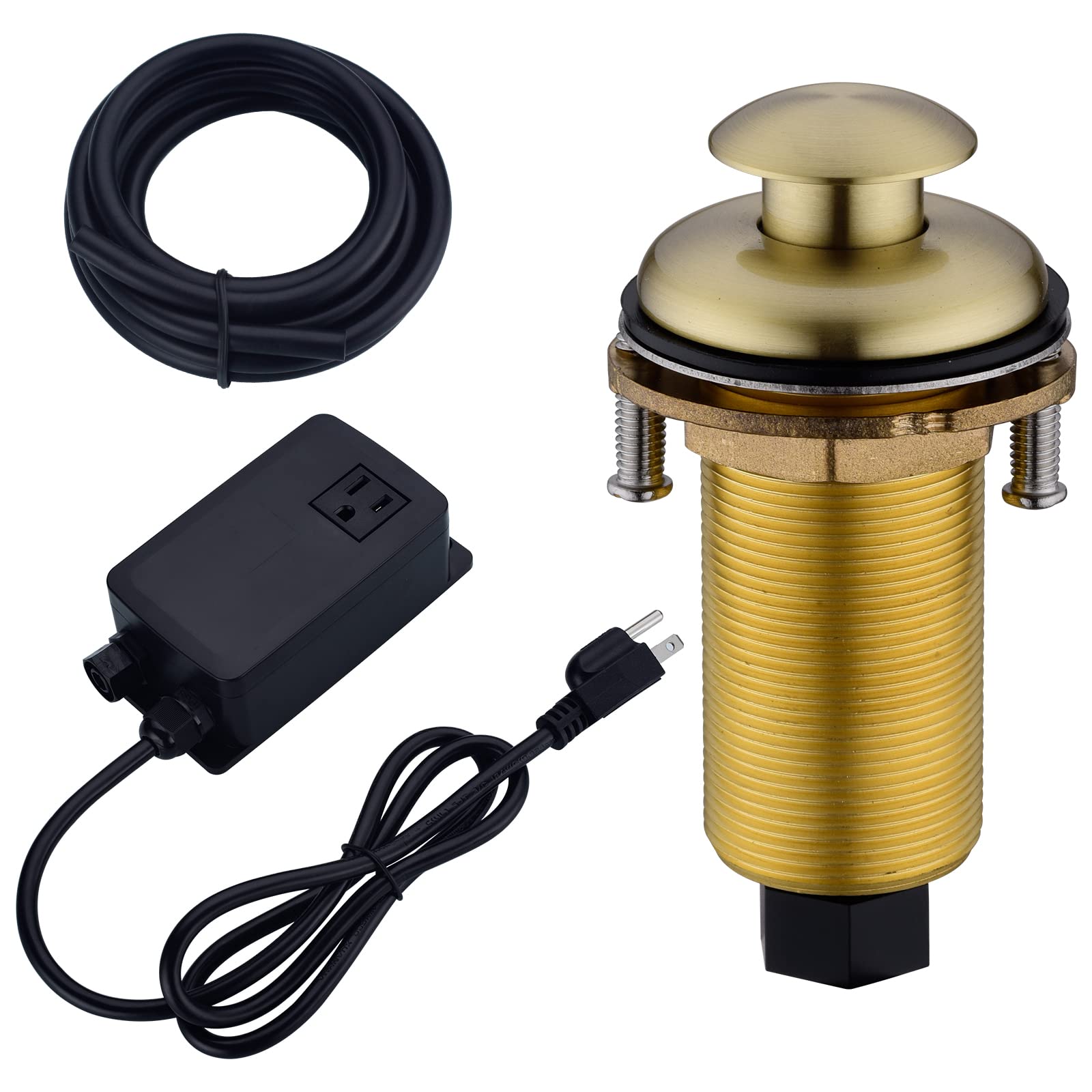 Buy Brushed Gold Garbage Disposal Air Switch Kit with Single Outlet