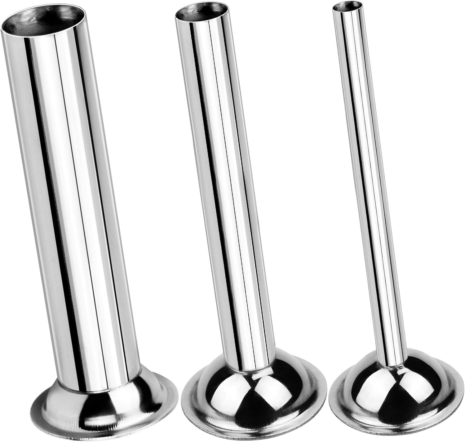 Winfred 3 Pieces Sausage Stuffer Tubes Stainless Steel Grinder Stuffer Tubes for Size 5 Meat