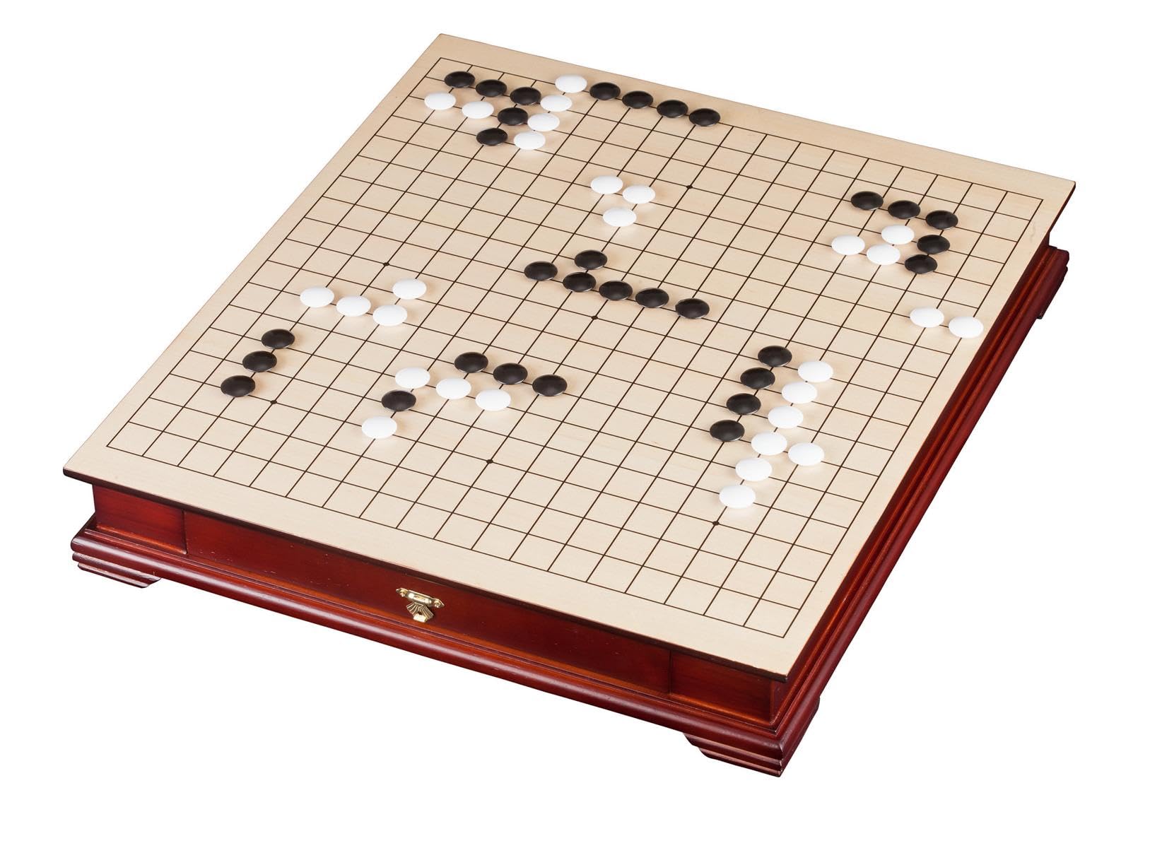Wooden Go Set with Drawers