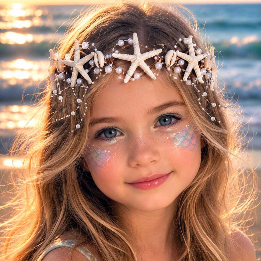 CASDRE Starfish Mermaid Headband Seashell Hair Accessories Headpiece for Women