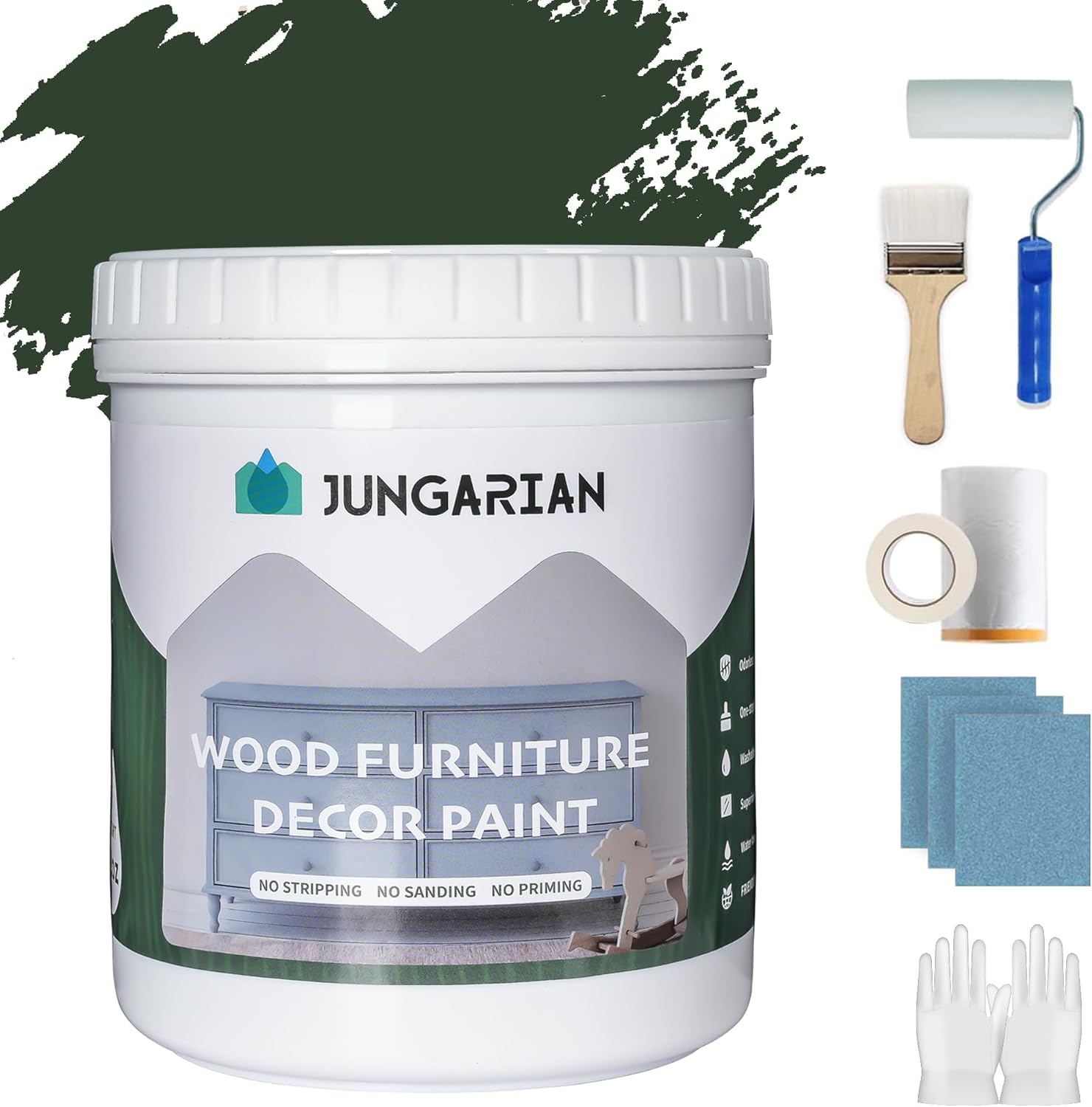 Jungarian Furniture Paint Kit 16oz with Tools Waterbased
