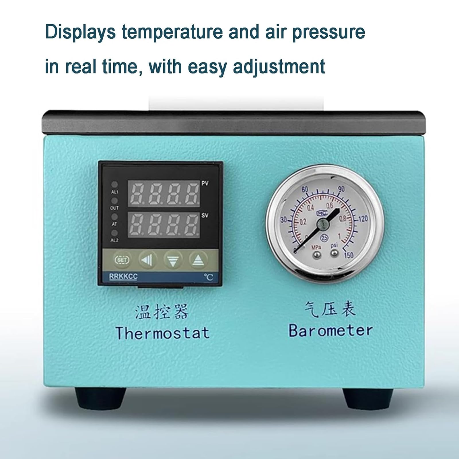 Máquina de Pegamento termofusible, Pistola de Pegamento semiautomática de 250 W con termostato, barómetro e Interruptor de Pedal para componentes electrónicos (30cc)