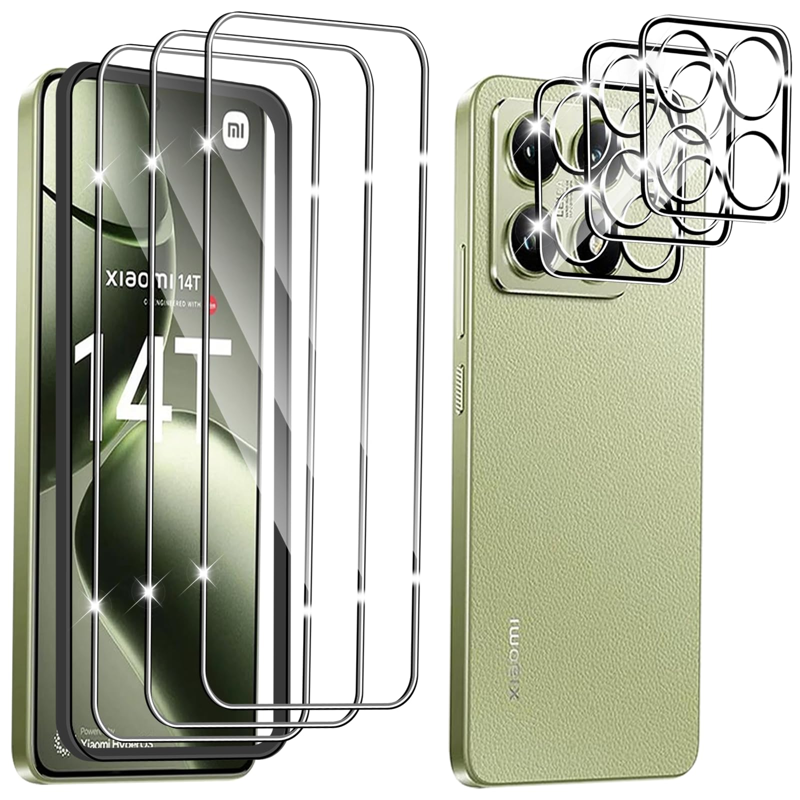 QULLOO 2+2 Pièces Verre Trempé Compatible Avec Xiaomi 13T / 13T Pro 5G