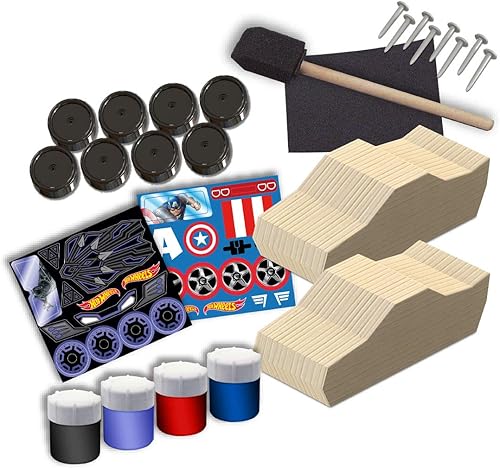 Miniatura 2 de Hot Wheels Tara Toy 2 unidades de madera Racer - Pantera negraCapt America (58787)