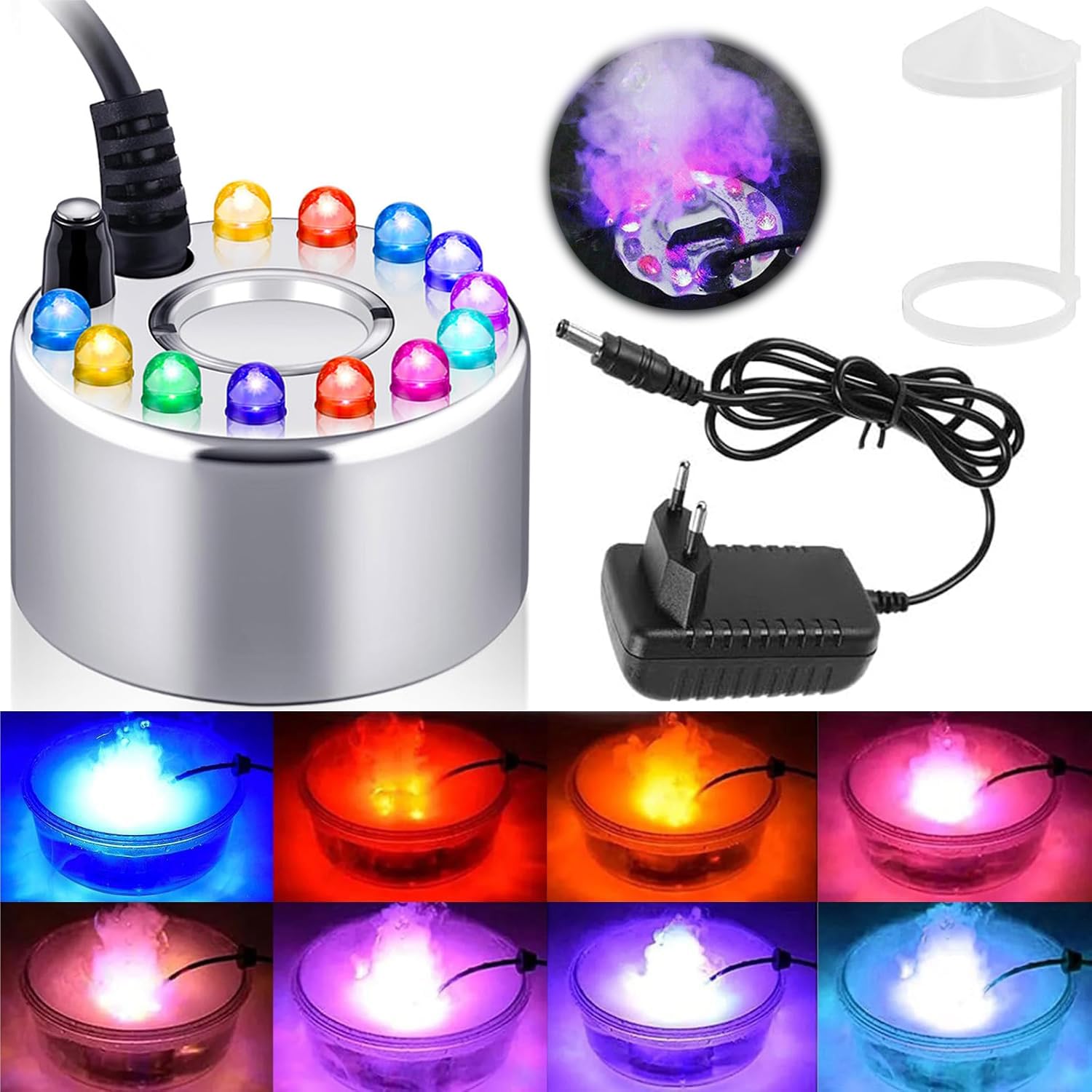 Sunshine smile Ultrasonic Fog Maker, nebulizzatore a ultrasuoni per Halloween, mini macchina per nebbia, per Halloween Pumpkin e strega, nebulizzatore in metallo, produttore di nebbia