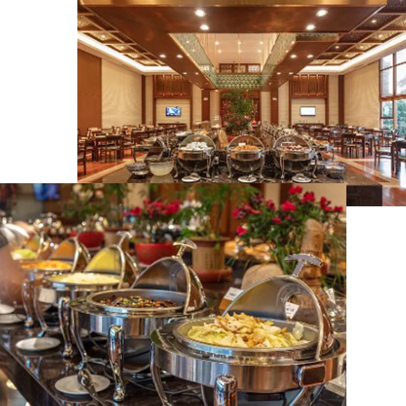 Chafing Dish Elettrico Set 400W/220V, Scaldavivande in Acciaio Inossidabile per Buffet Feste, Contenitore Termico per Alimenti Pentole Riscaldante, Ideale per Hotel