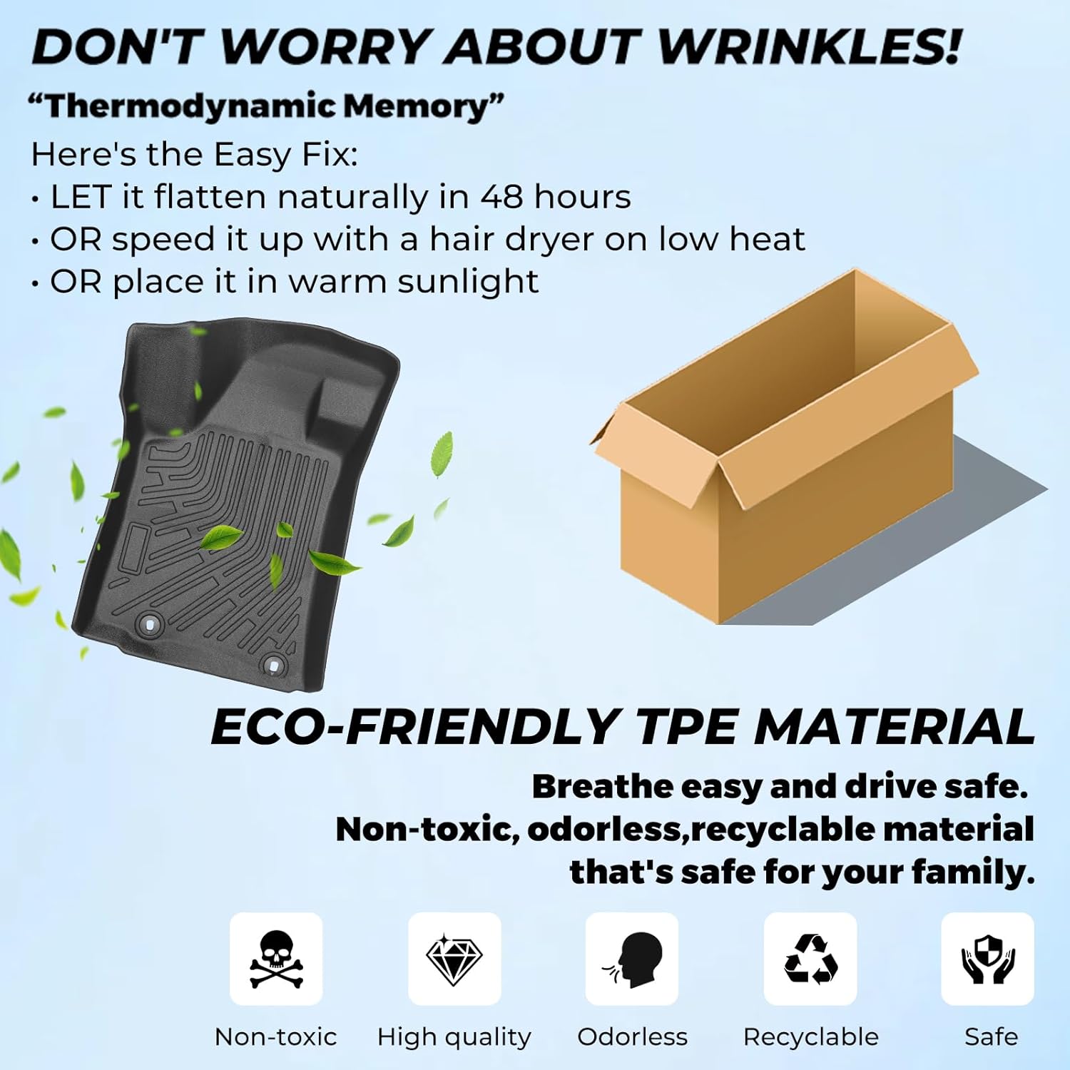 Floor Mats Cargo Liner Backrest Mat for 2025 2026 Chevy Equinox (Gas Only) GMC Terrain, All Weather TPE Floor Liners, Waterproof Anti-Slip Trunk Liner for Chevrolet Equinox Accessories