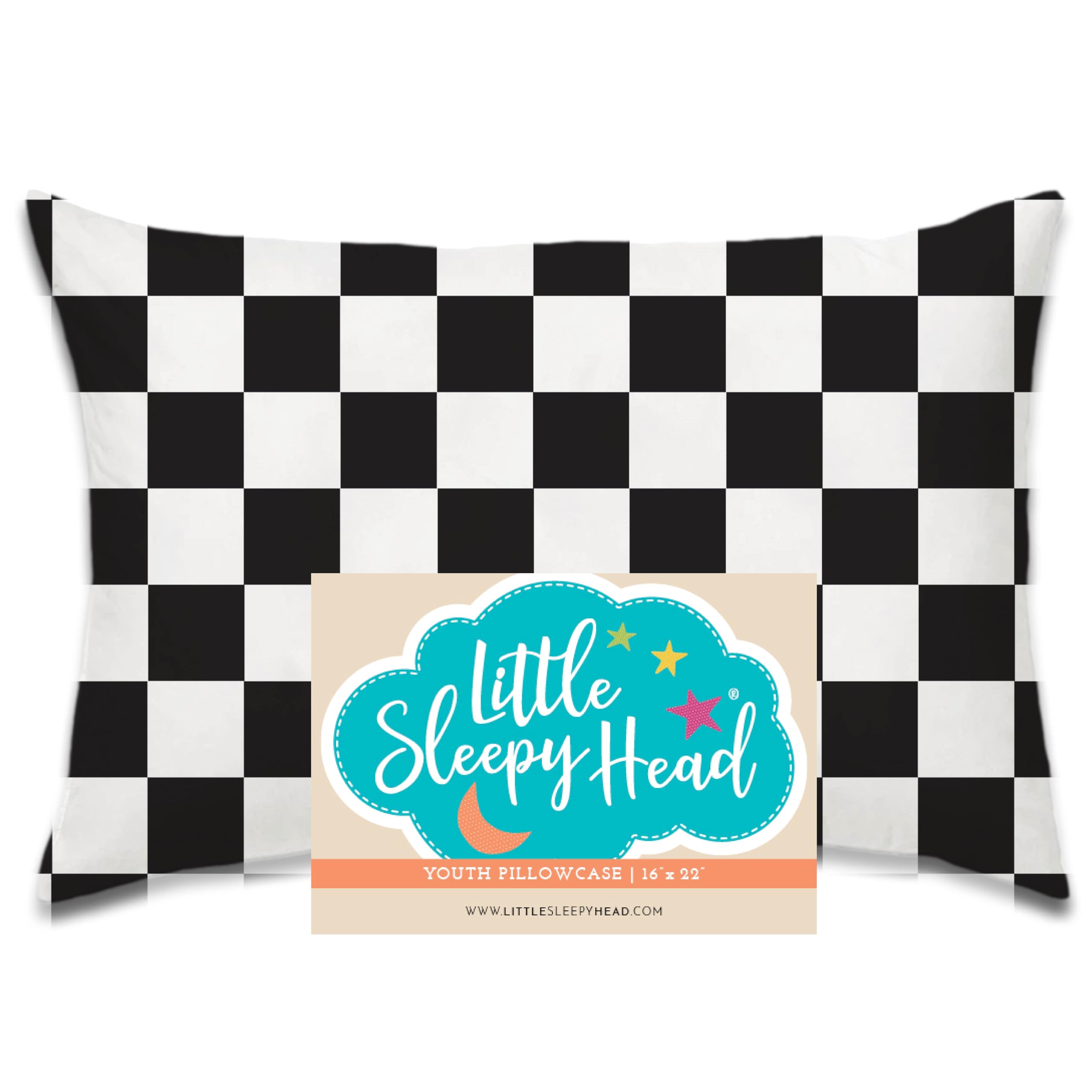 Little Sleepy Head Youth Pillow Case - 100% Made Cotton & Hypoallergenic Pillow Case - Snug Fit Envelope Pillowcase Enclosure - Youth Pillow 16x22