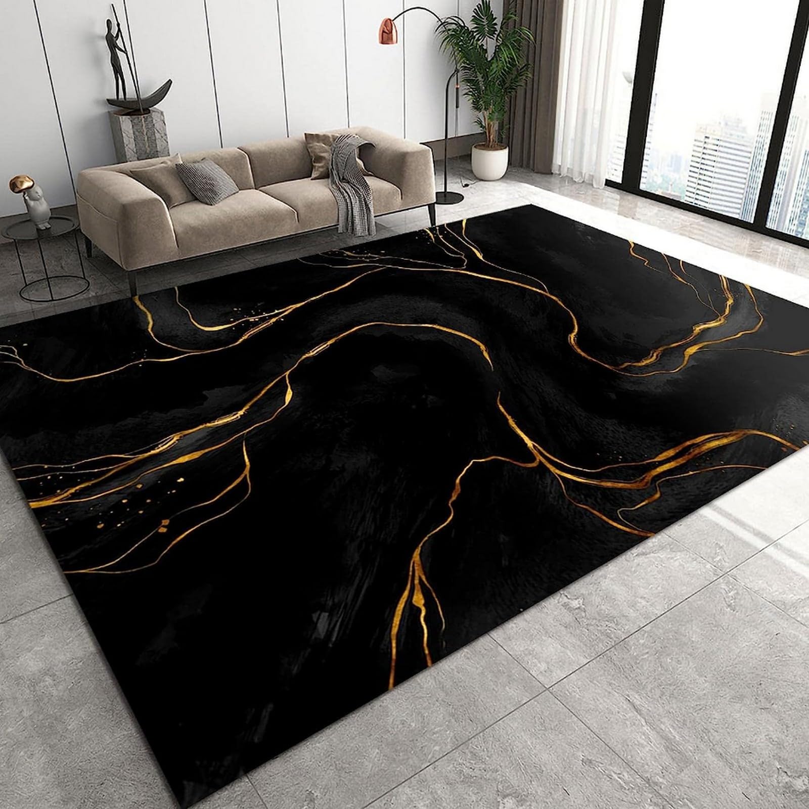 Tapis moderne à poils courts 180x280 cm doux et parfait pour un entretien facile