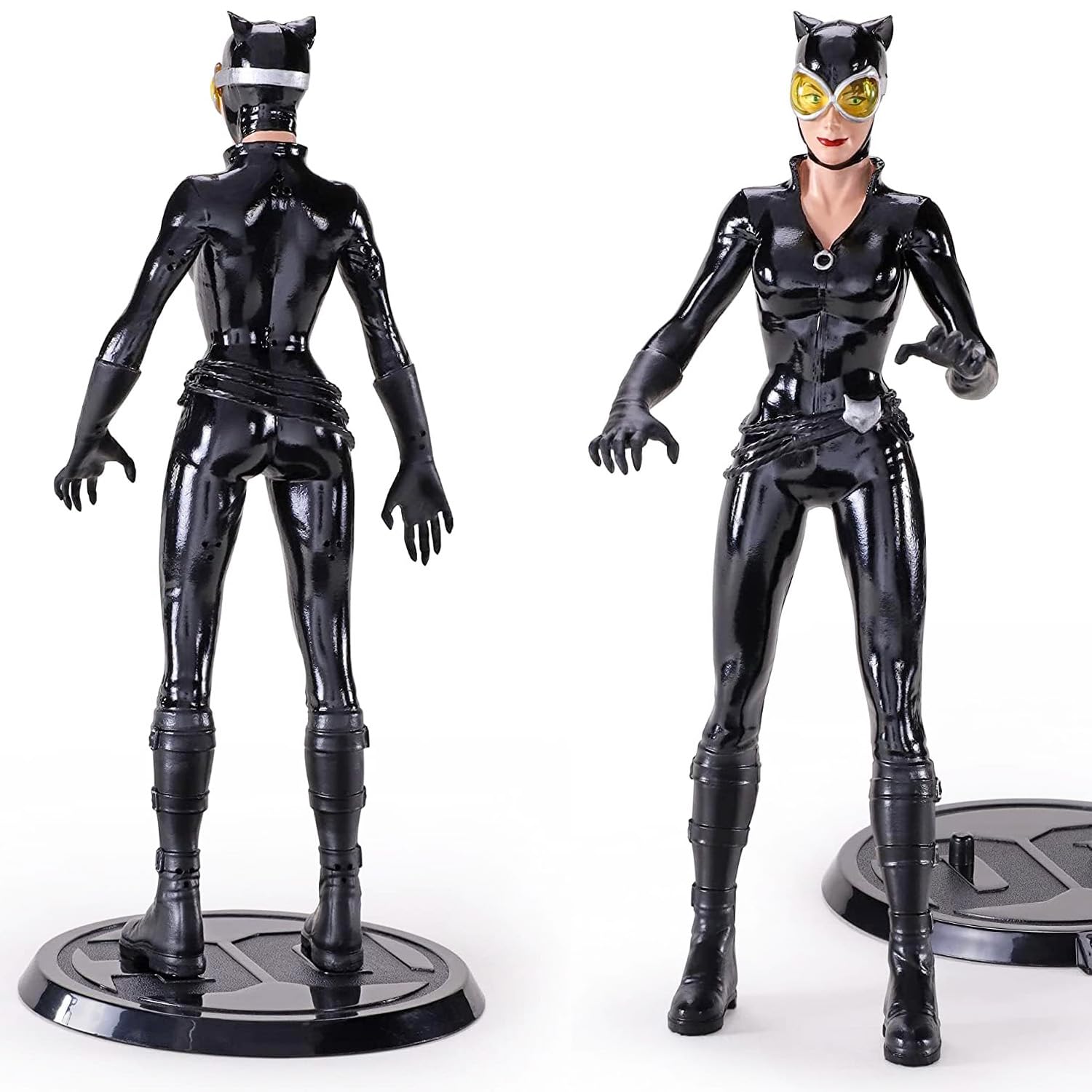 DC Comics Zestaw figurek kolekcjonerskich – zestaw z figurkami Catwoman i Harley Quinn Plus więcej | 18 cm Catwoman i Harley Quinn Bendy figurka zabawki