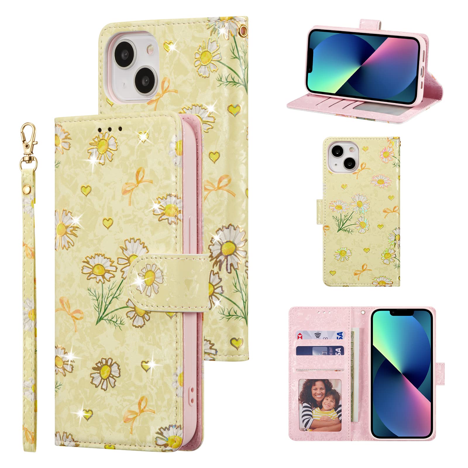 UEEBAI Custodia per iPhone 14 6.1 inch, Custodia in Pelle PU di Lusso