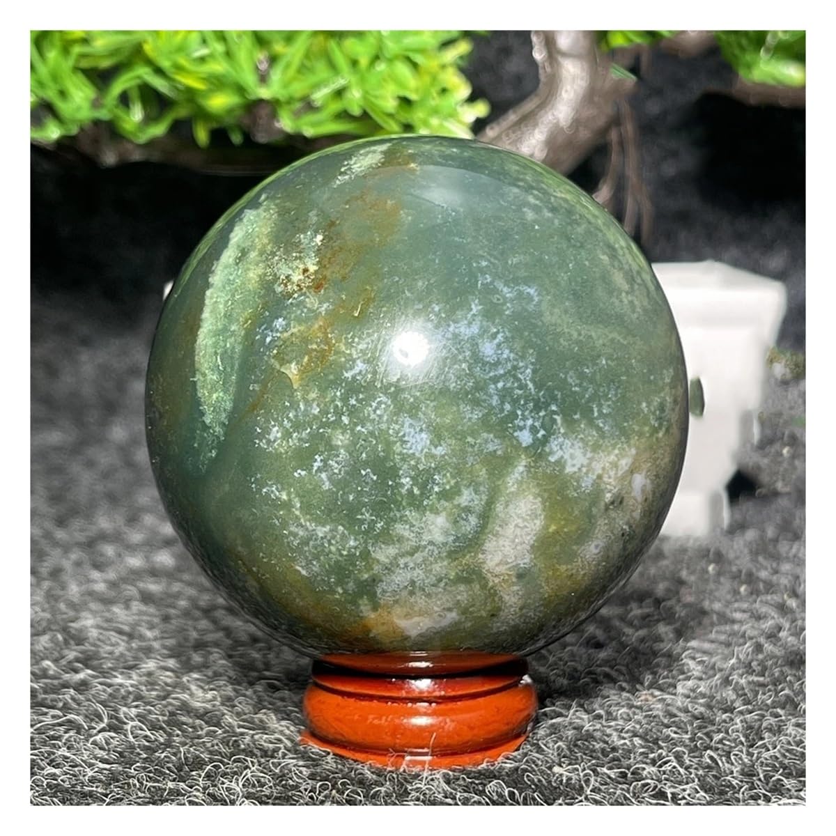 LQYXGS Crystal Stone Home Decor More Than 60mm Natural Agate Sphere Home Decoration(387g 66mm)