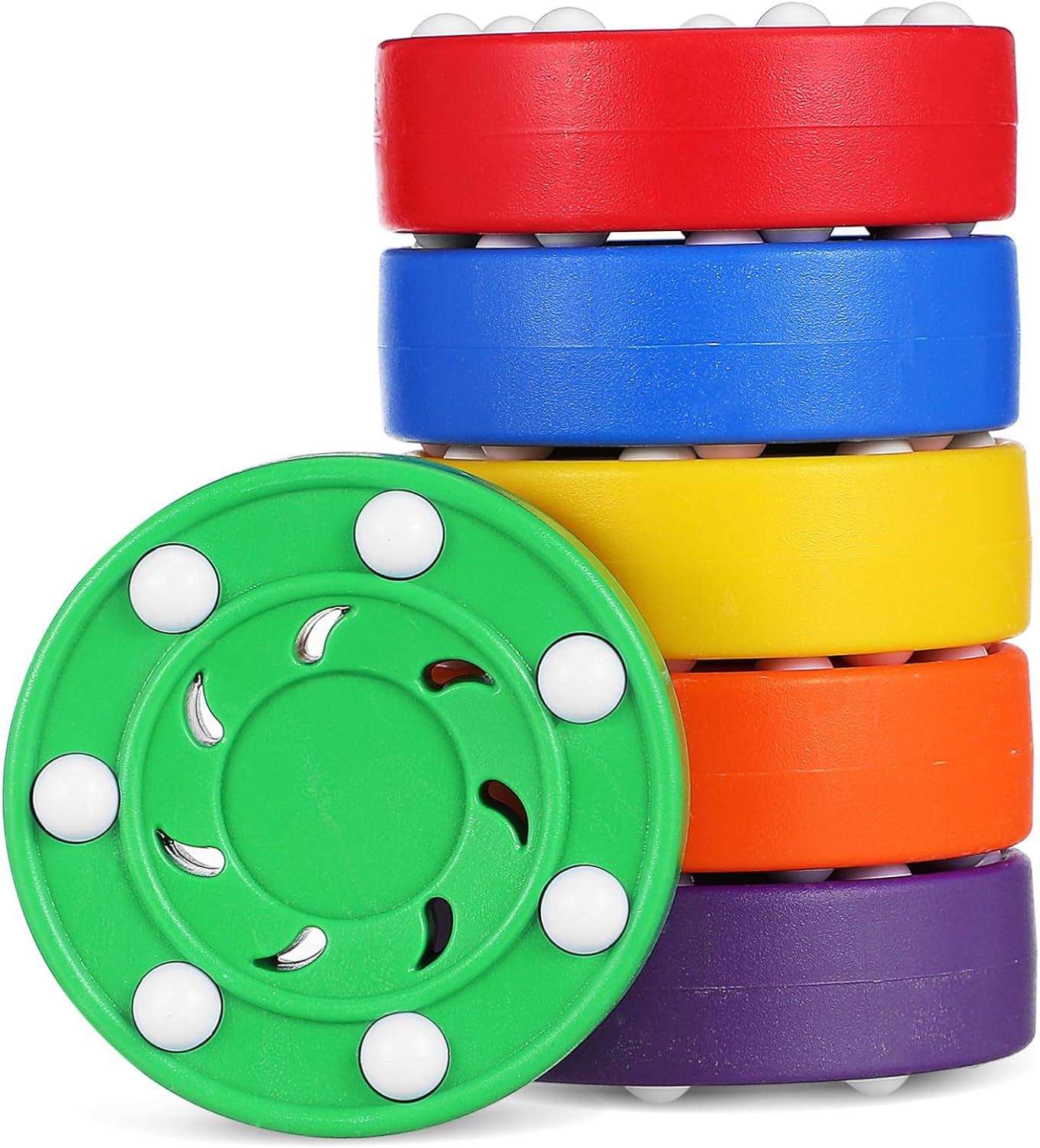 6Pcs Roller Hockey Pucks for Training Durable Practice Balls for Street Floor Hockey Highly Visible Stable Rolling Design