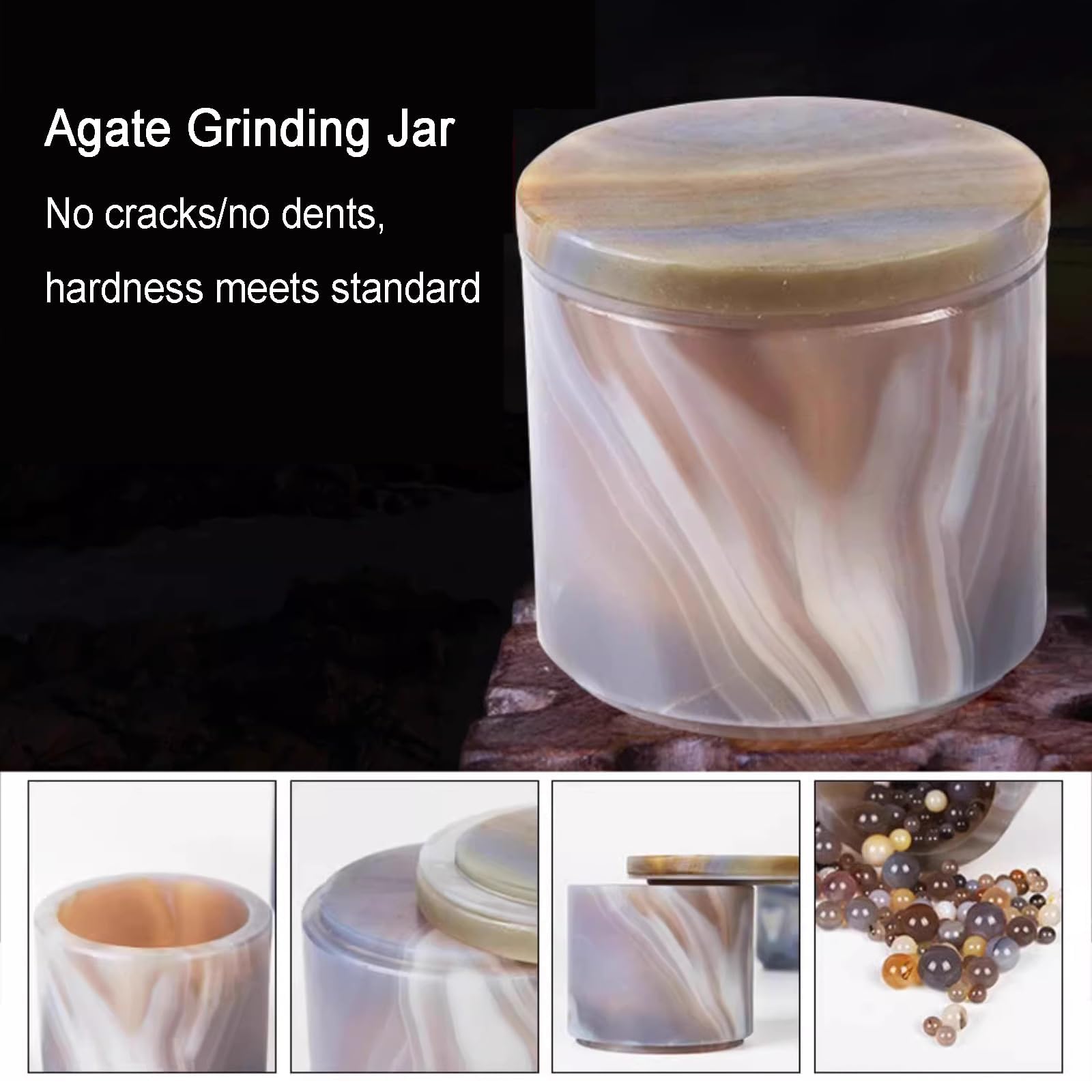 GZPKJ Recipiente para Moler Ágata, Molinillo De Ágata Natural, Herramienta para Moler Mortero, Disponible En Tamaños De 50 Ml a 500 Ml, para Molienda De Laboratorio, Sin Impurezas