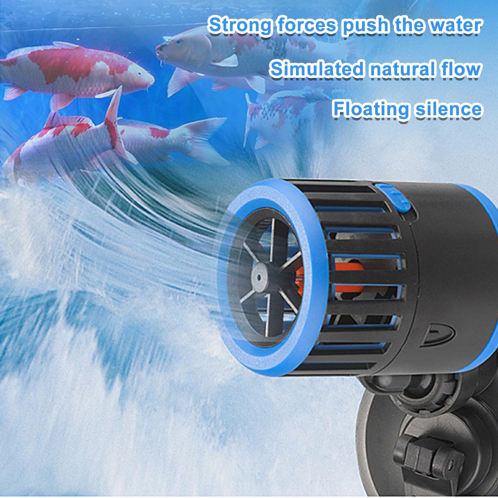 Pompe de Brassage pour Aquarium, 7000L/H 10W 360 ° Pivotant Aquarium Wave Maker, Wavemaker Pompe avec Ventouse, Pompe Brassage Aquarium pour d'eau Douce Et Salée