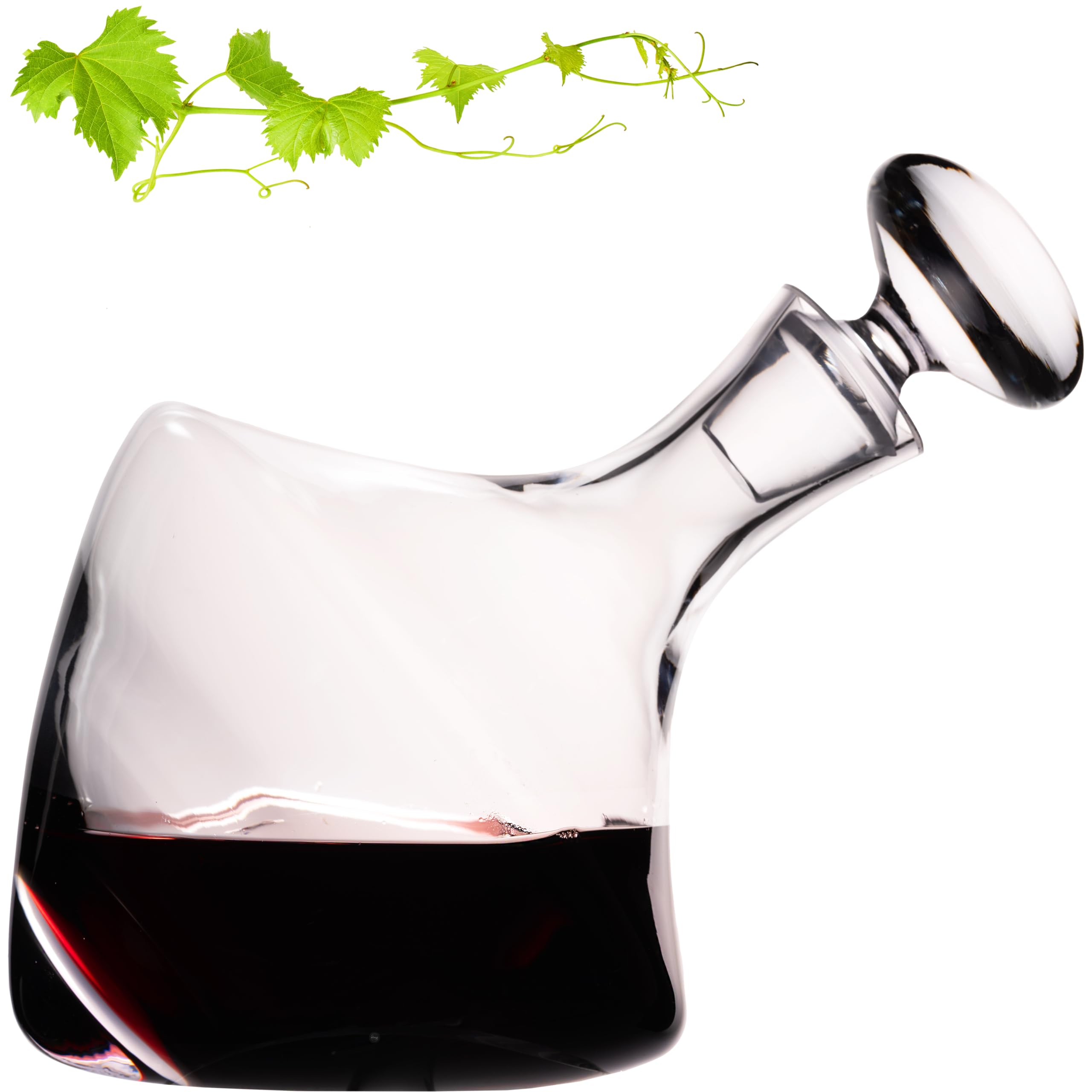 Weinkaraffe 1000ml Dekanter aus Crystalline Glas Serie "Rom" Weindekanter Handgefertigt Rotweinkaraffe