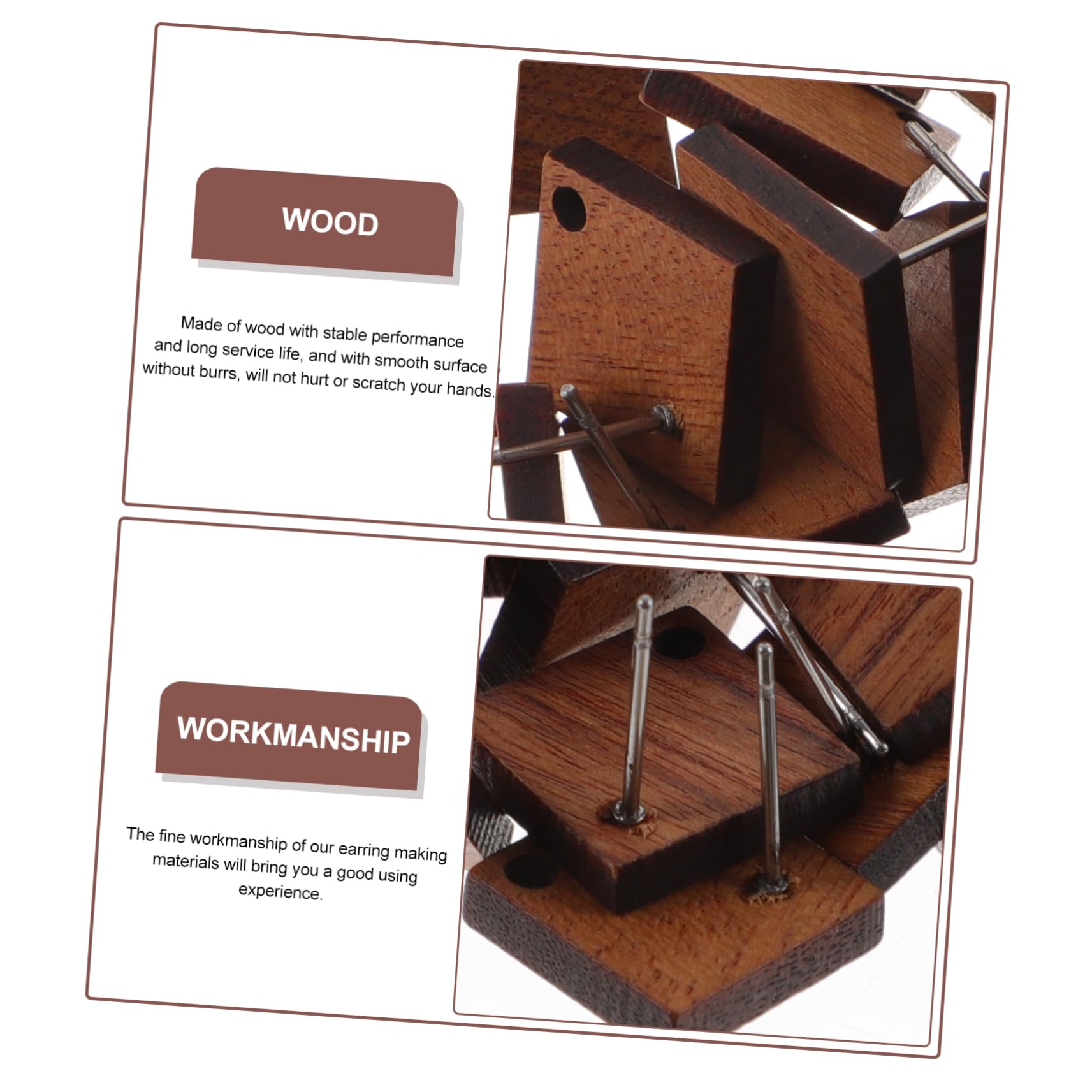 Lurrose 60stücke Holz Ohrstecker Bastelmaterial Für Kreative Ohrringe Geometrische Form Leicht Und Tragbar Für Schmuckgestaltung Und Personalisierte
