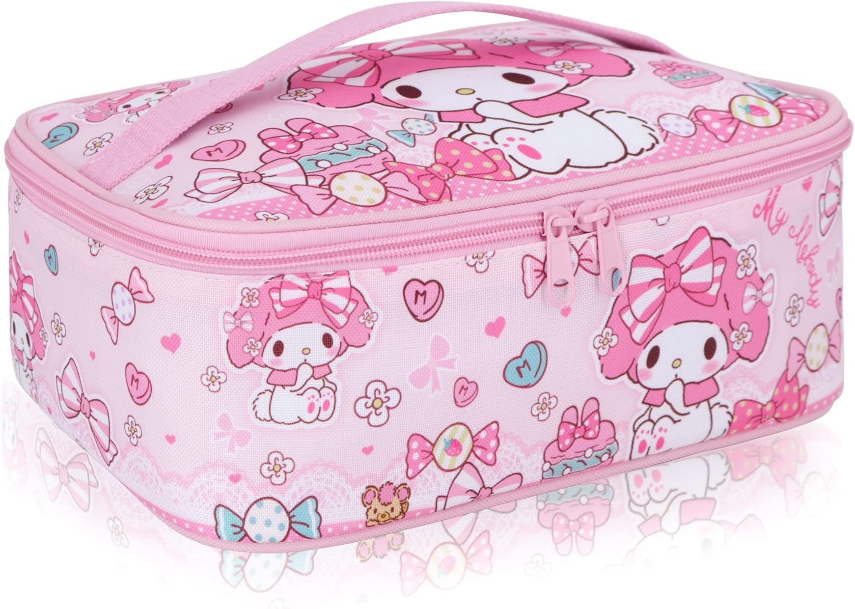 Roffatide Anime Melody Lunch Bag with Handle Insulated leakproof Cinnamoroll Lunch Box Reusable Lunch Bag Lunch Cooler Bag for Work Picnic Travel
