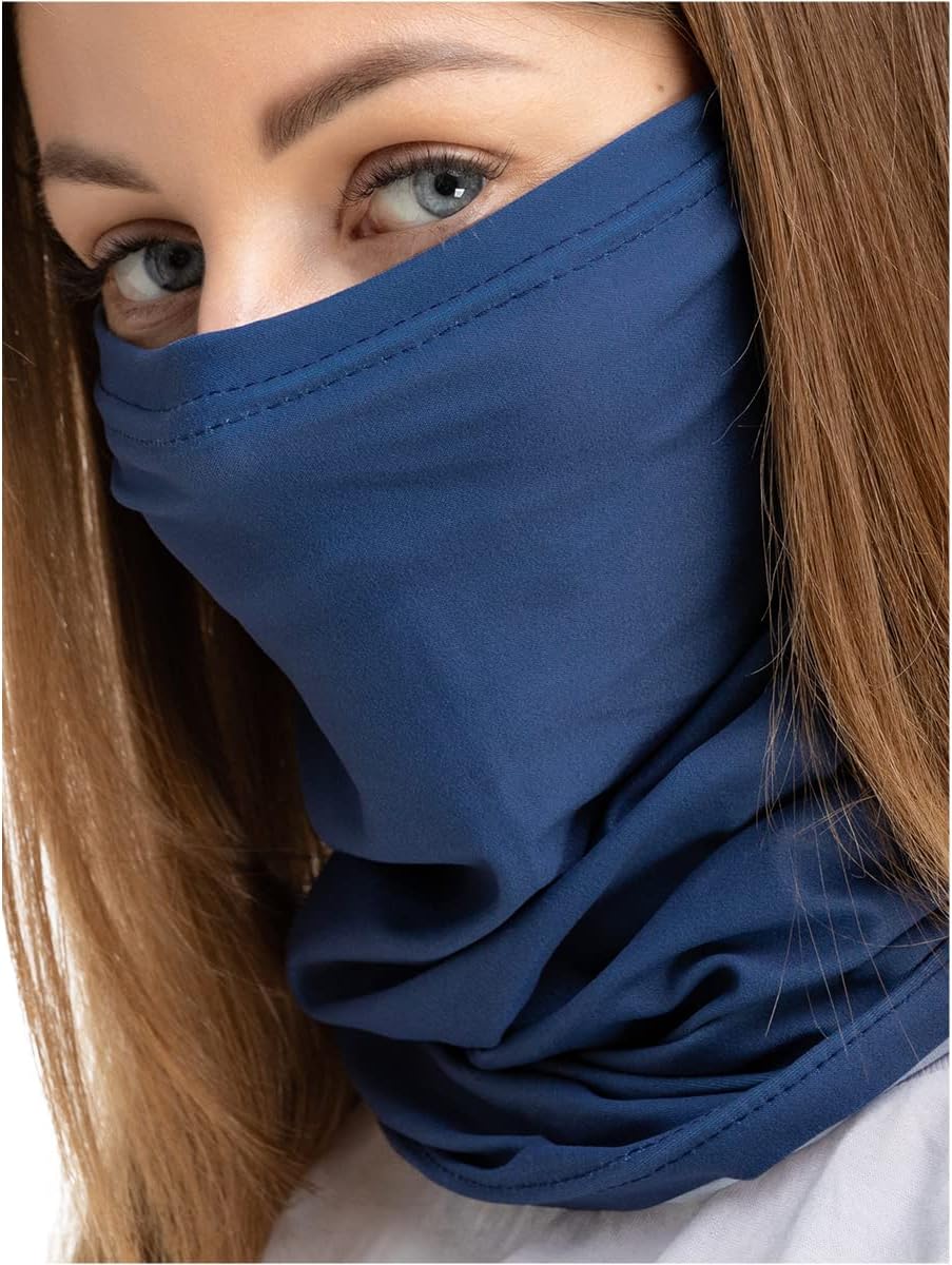 VAJOOCLL Scarf Gaiter Shields, Organic Cotton Faraday Hat, Elastic Silver Faraday Fabric Faraday Hood