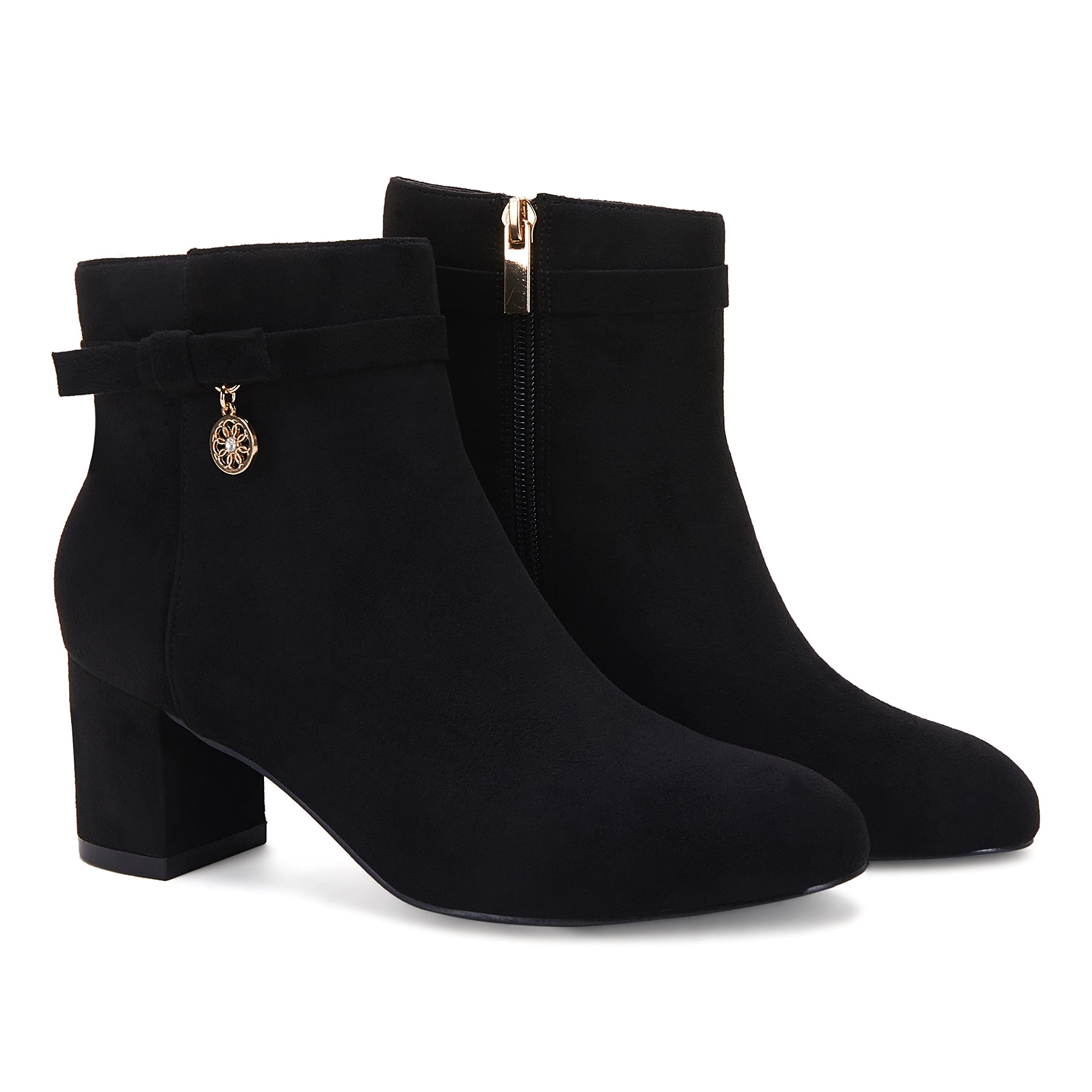Coutgo Women's Ankle Boots Chunky Block Low Heel