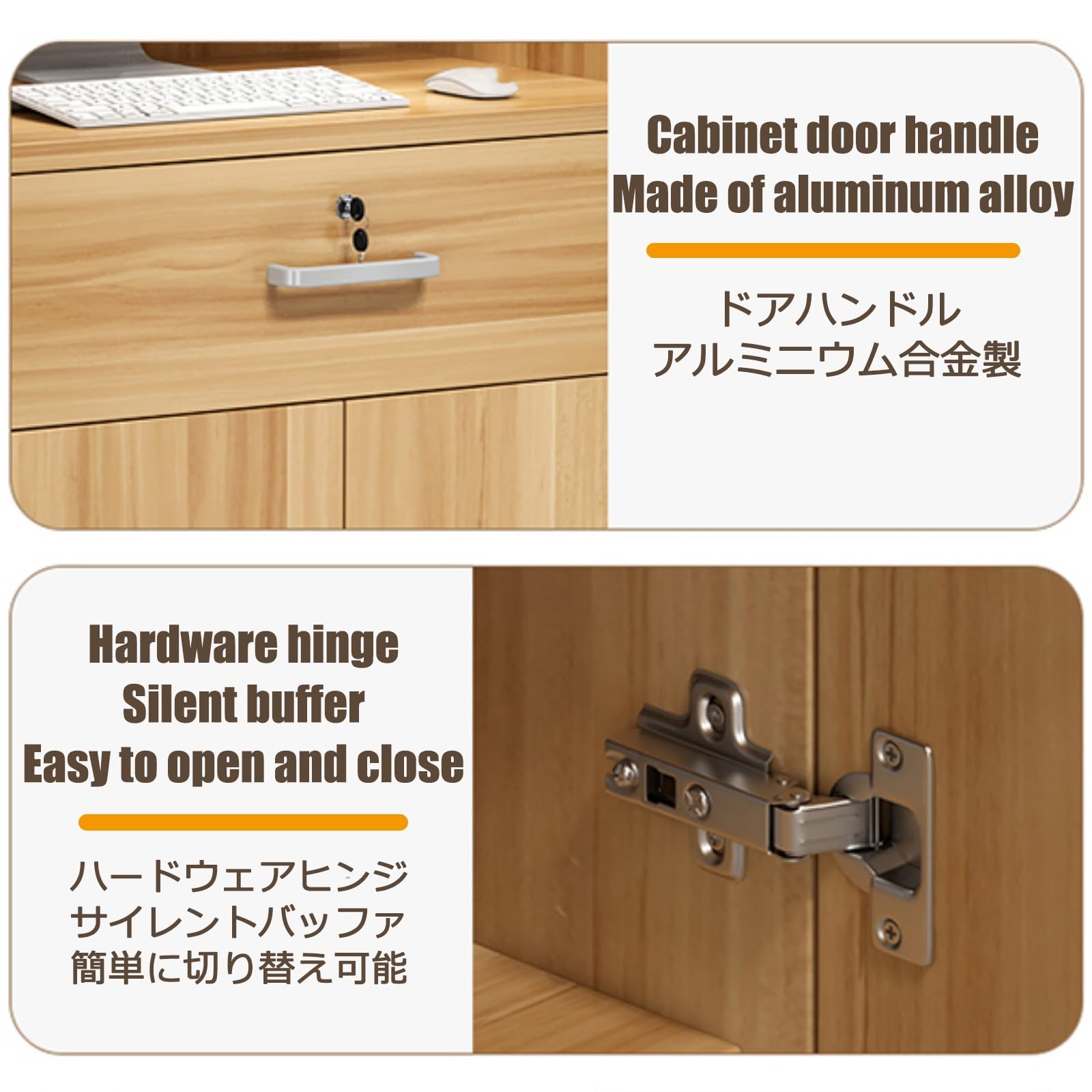 Scrivania moderna con cassetto chiudibile a chiave, elegante bancone da ufficio in rovere dorato, 80 cm, elegante postazione di lavoro per reception e ufficio