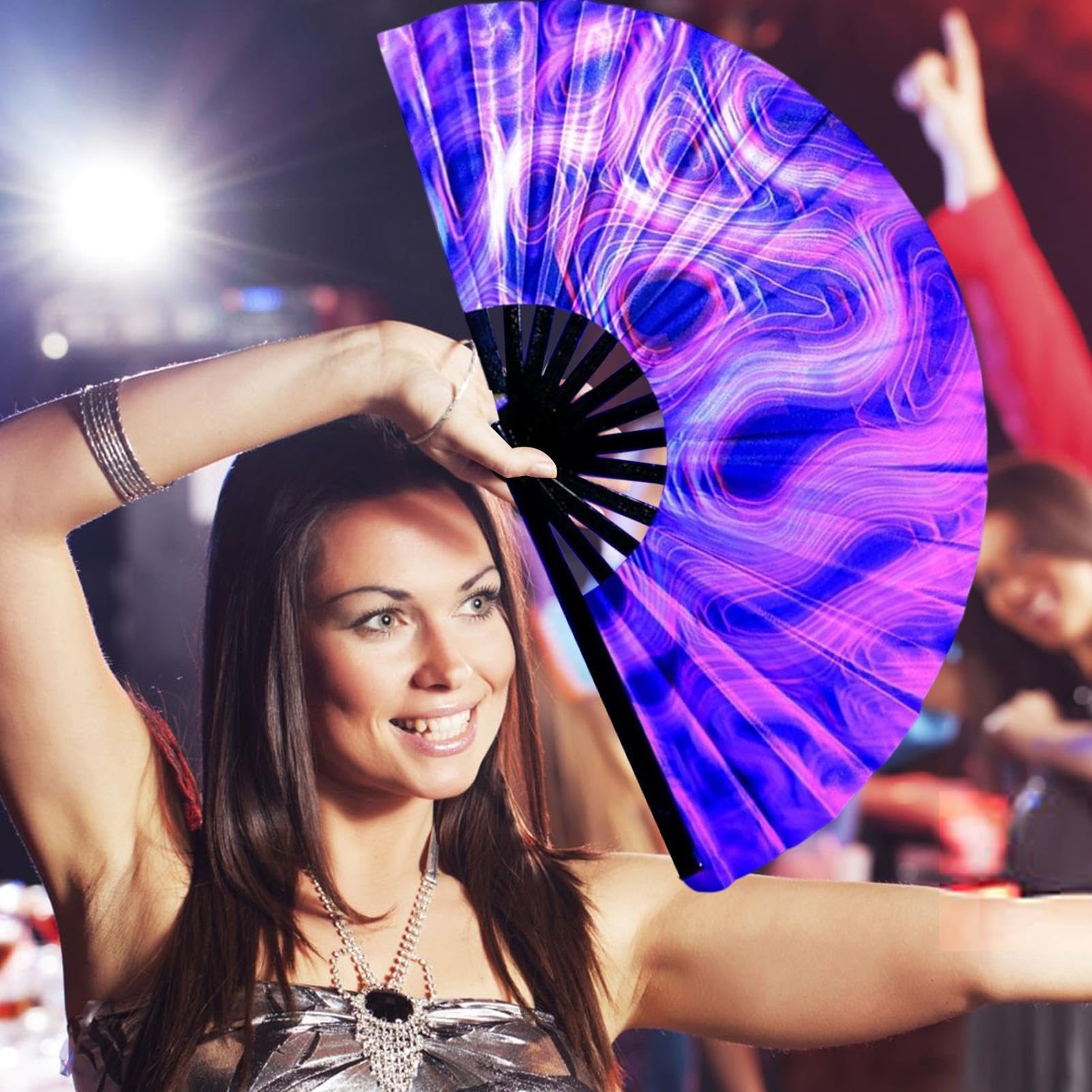 Accendi il ventilatore, i fan di Clacking per ballare | Clack Hand Fan Light Up Folding - per festival, grandi cinesi/giapponesi oggetti di scena fotografica per il raffreddamento, la danza, la decora