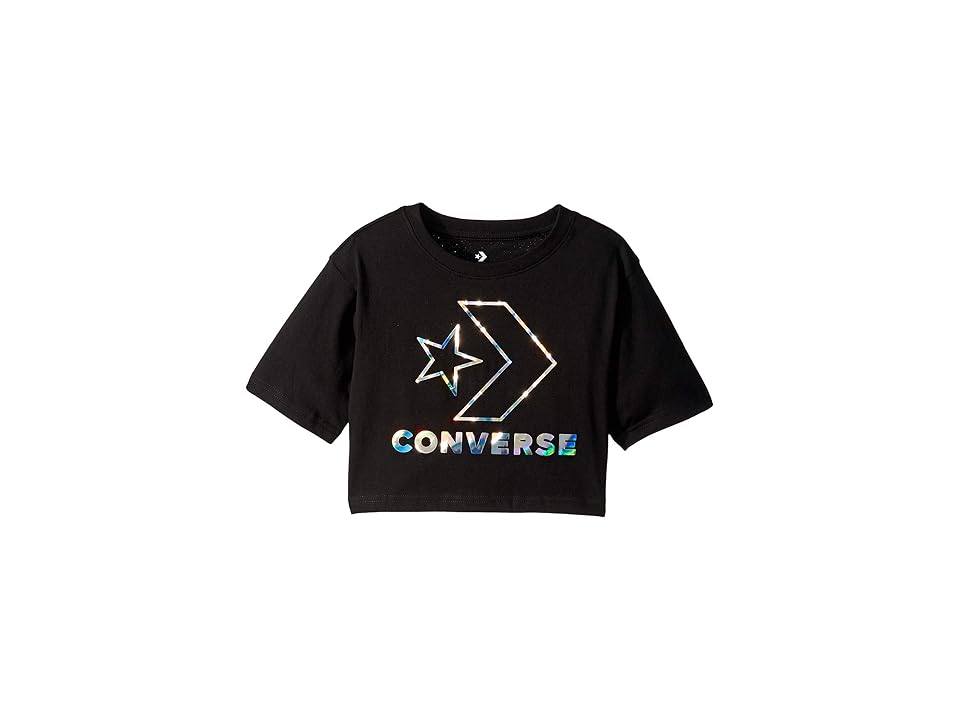 

Converse Kids Star Chevron Iridescent Boxy Tee (Little Kids) (Black) Girl's Clothing