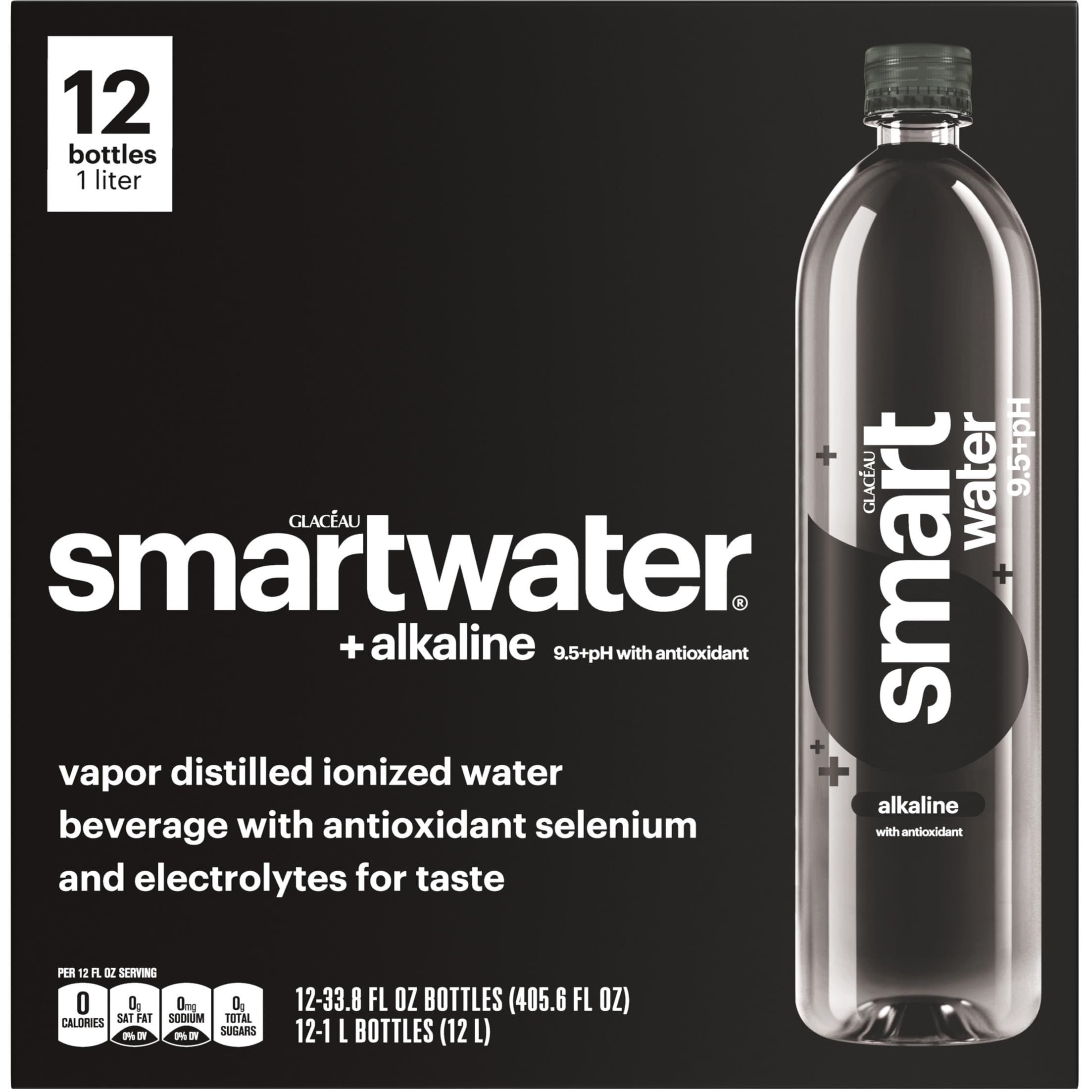 1 Liter Smartwater Alkaline With Antioxidant 12pk Corrugate