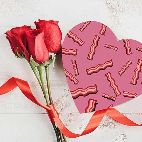 Miniatura 3 de Andaz Press Caja de regalo en forma de corazón para el día de San Valentín con tapa, divertida caja de cartón de alta calidad para tocino, caja de
