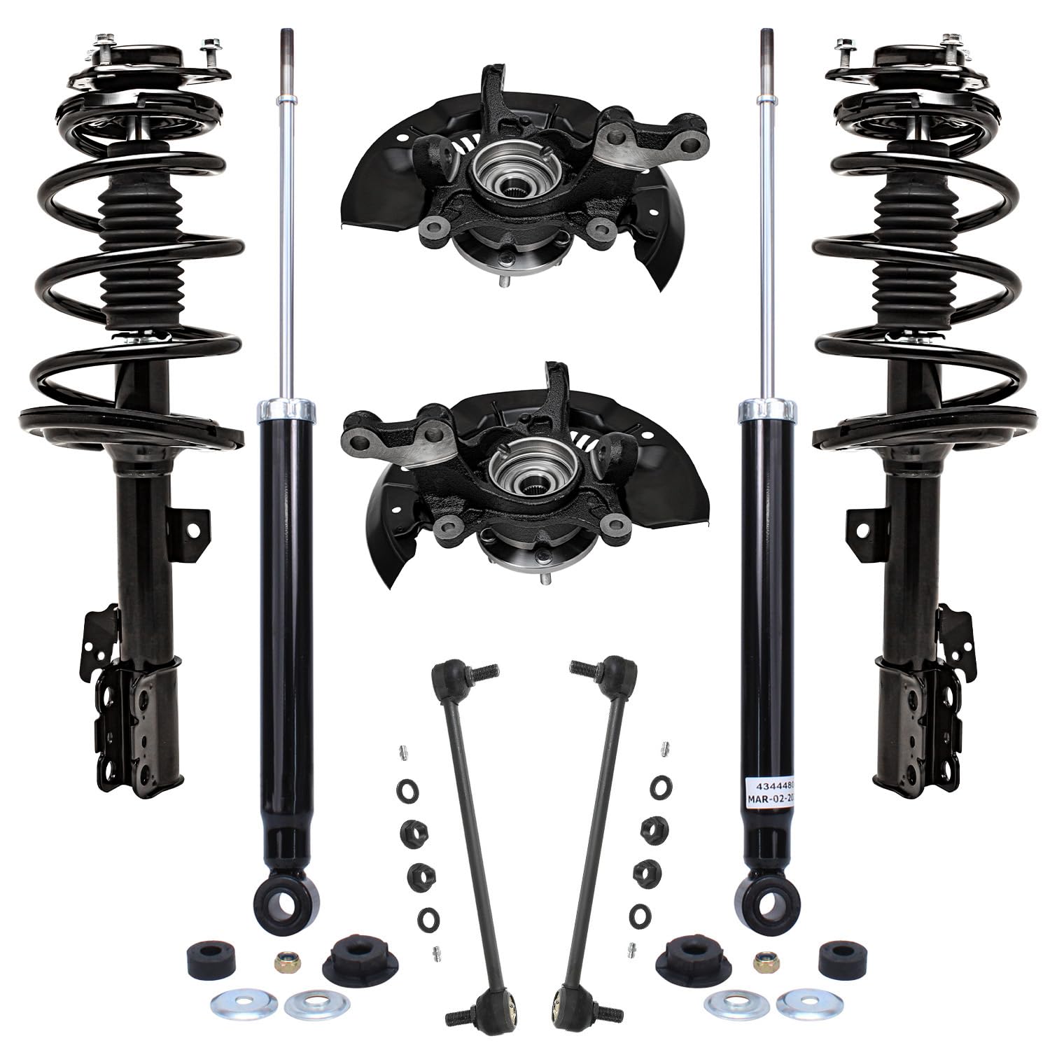 Detroit Axle - FWD Front Steering Knuckles &amp; Hub Bearings For Toyota Sienna