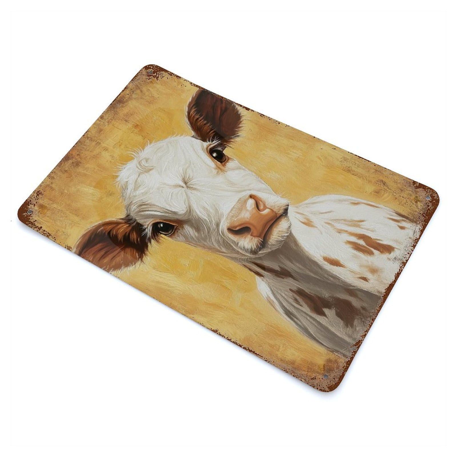 Calf Portrait Decorative Tin Sign 11.8"x7.9", for Bistro, Counter And Cafe Decor, Classic Wall Plaque