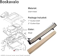 Vista 6 de Parasol Cortina Cubierta de Sombra para Techo Solar Panorámico para VW Jetta Golf Tiguan Audi Q5 1K9877307B (Beige, 1)