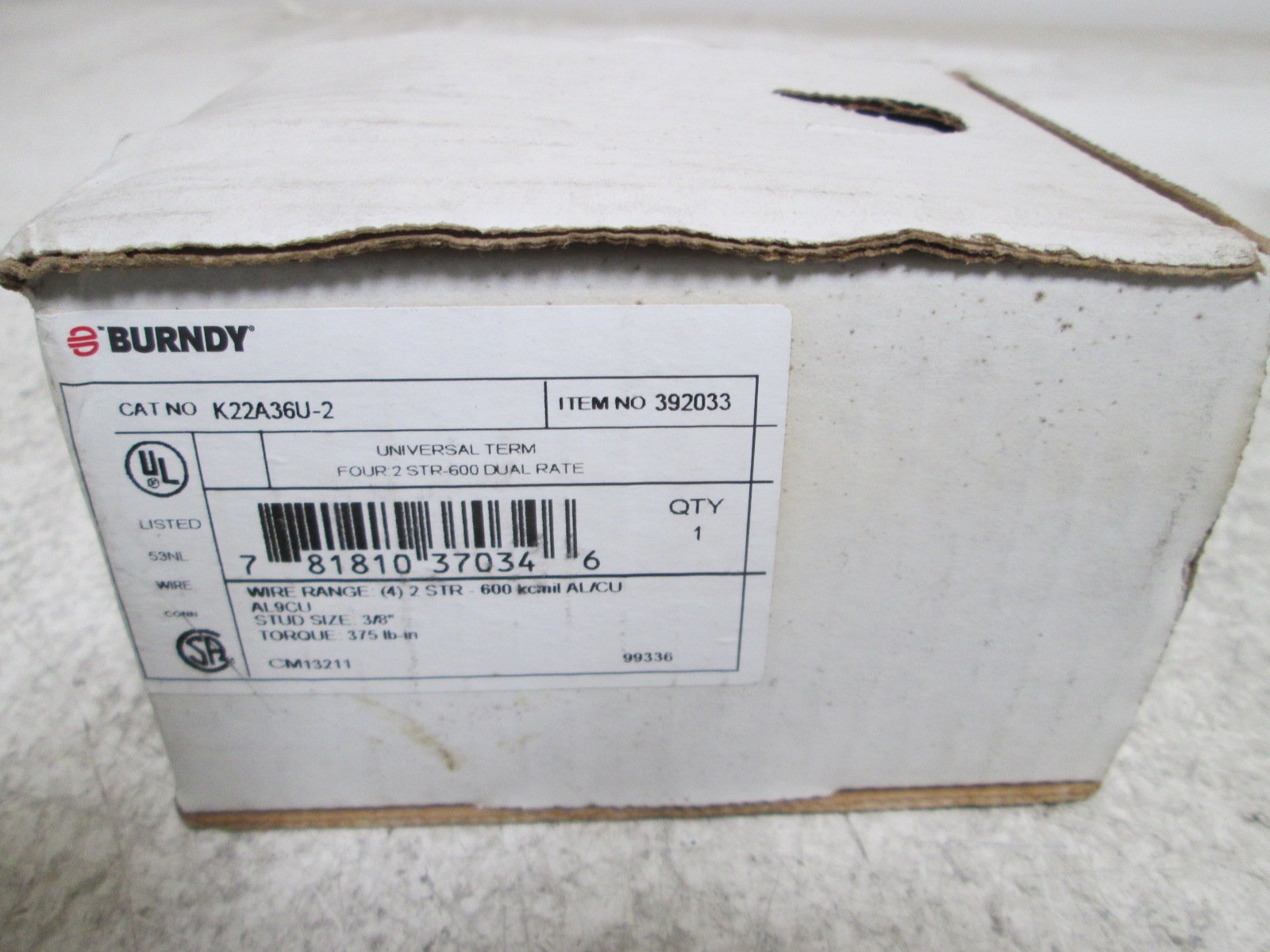 Mechanicl Conn, 600 kcmil to 2 AWG, 4 Cond