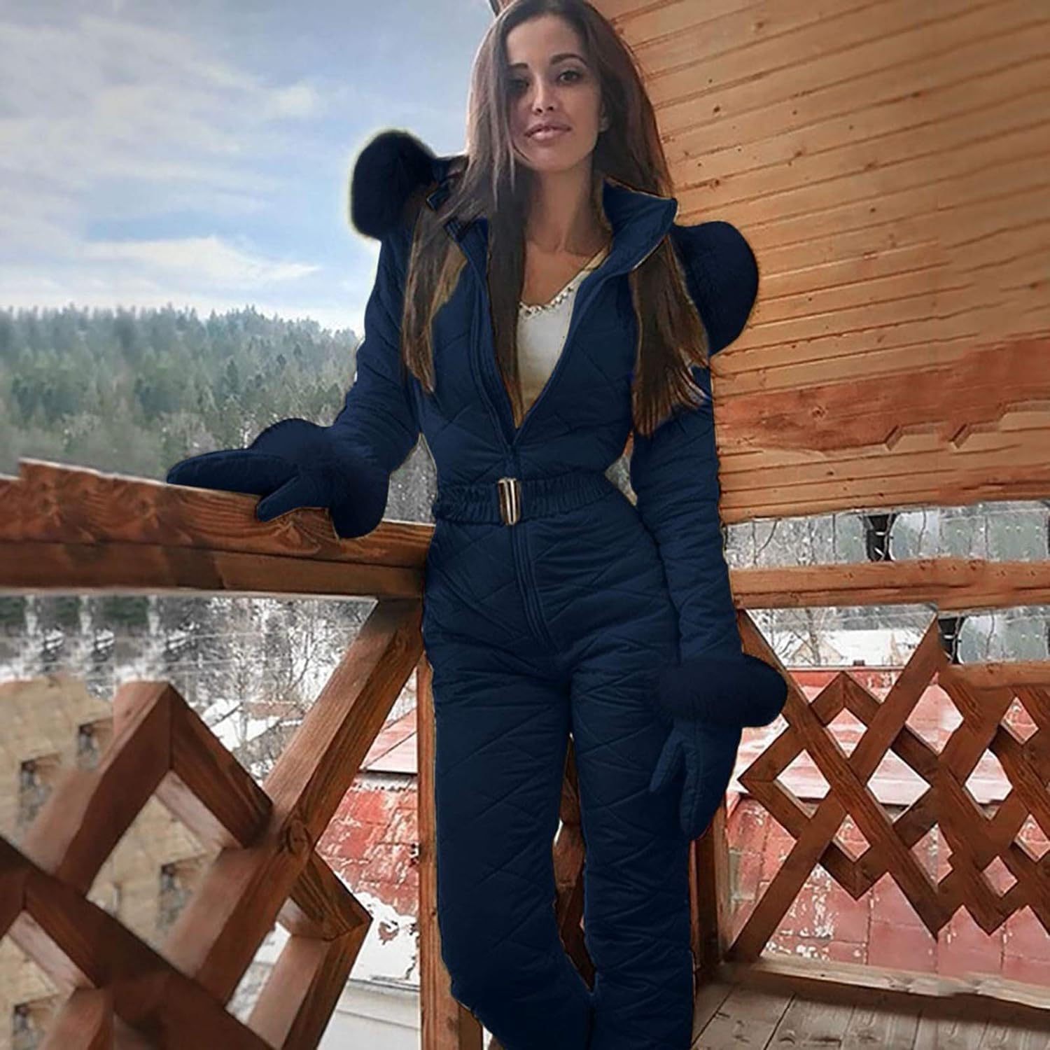 Tuta da Sci Invernale da Esterno per Donna Impermeabile Antivento Tuta da Sci Invernale Calda Abbigliamento Sportivo Tuta Sportiva Giacca in Pile