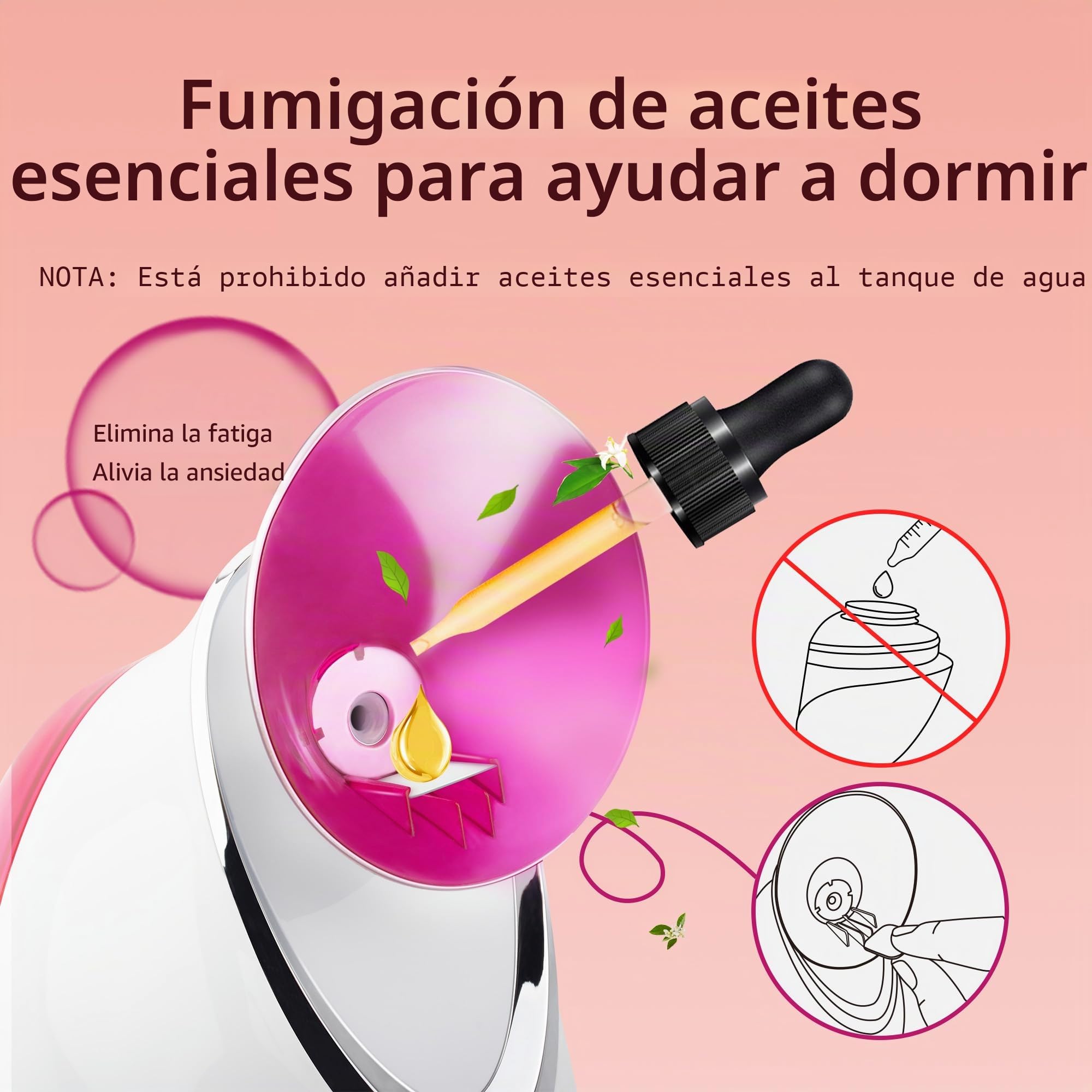 Vaporizador Facial Spray SPA Facial de Nano Iónico Hogareño, Destapar Poros, Humidificador Atomizador de Niebla Caliente, Hidratación de Rostro,1 Pack + 5 Stainless Steel Skin Kit Rosa