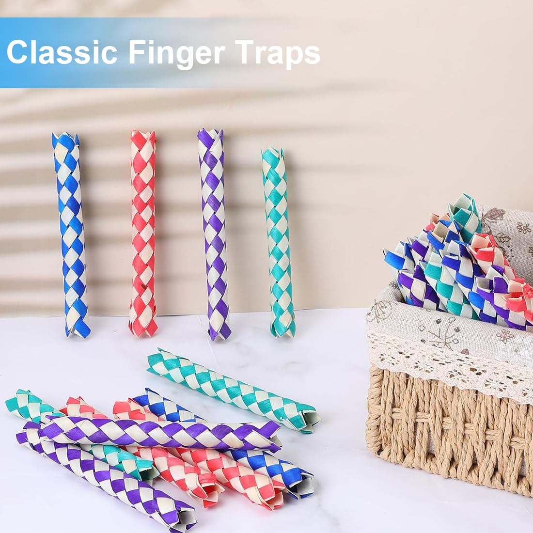 Pezzi Chinese Finger Traps Colori Assortiti per Feste di Compleanno