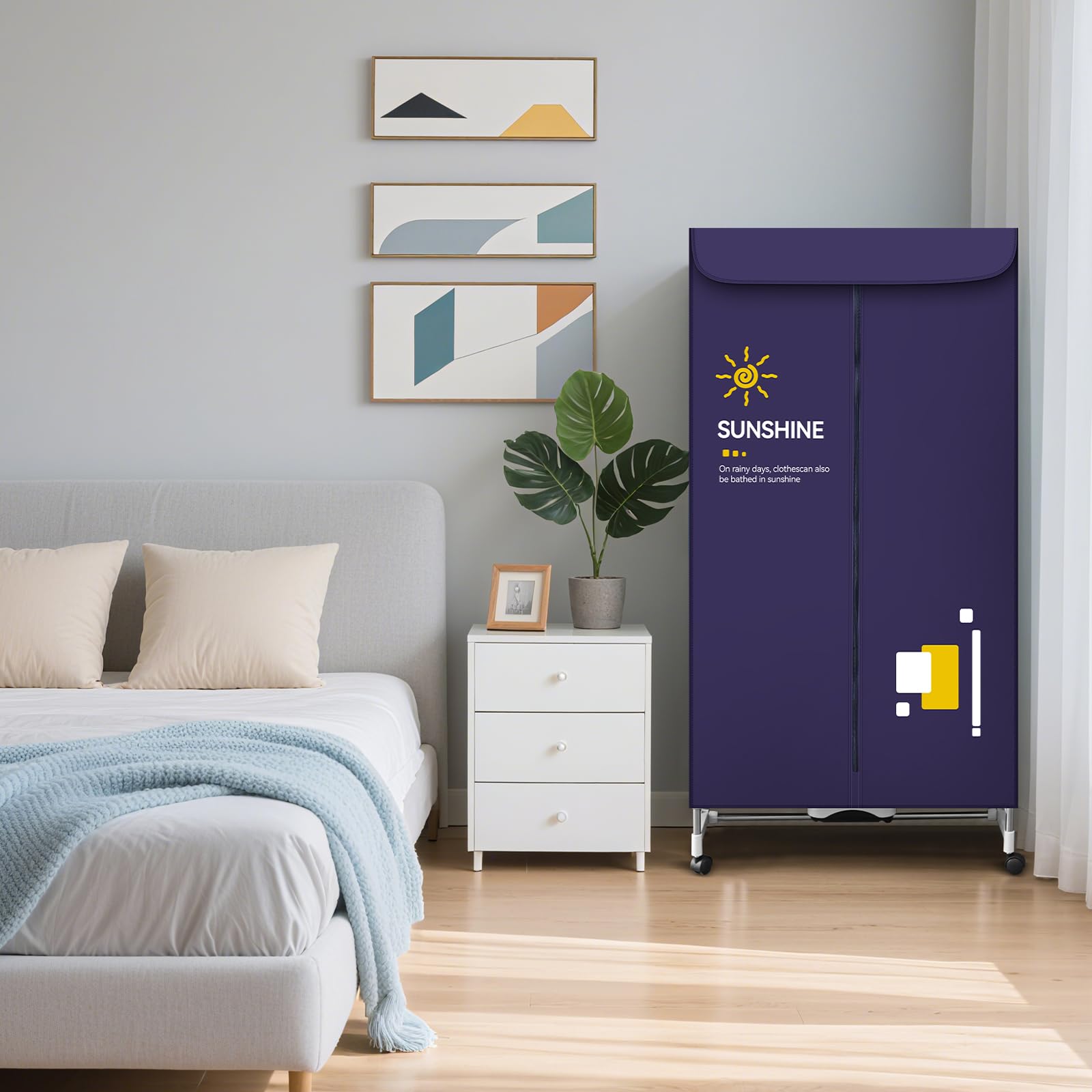 ConBlom Tendedero eléctrico con cubierta para secar la ropa, 1500 W, secadora portátil con temporizador de 180 minutos, acero inoxidable, para uso interior en casa